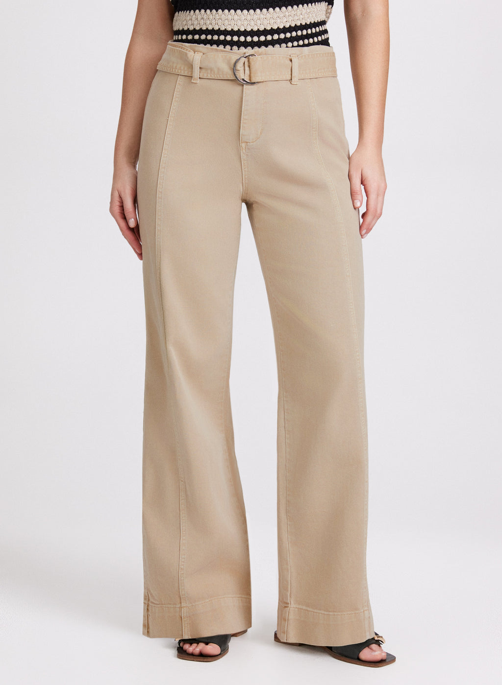 Belted Wide-Leg Jeans