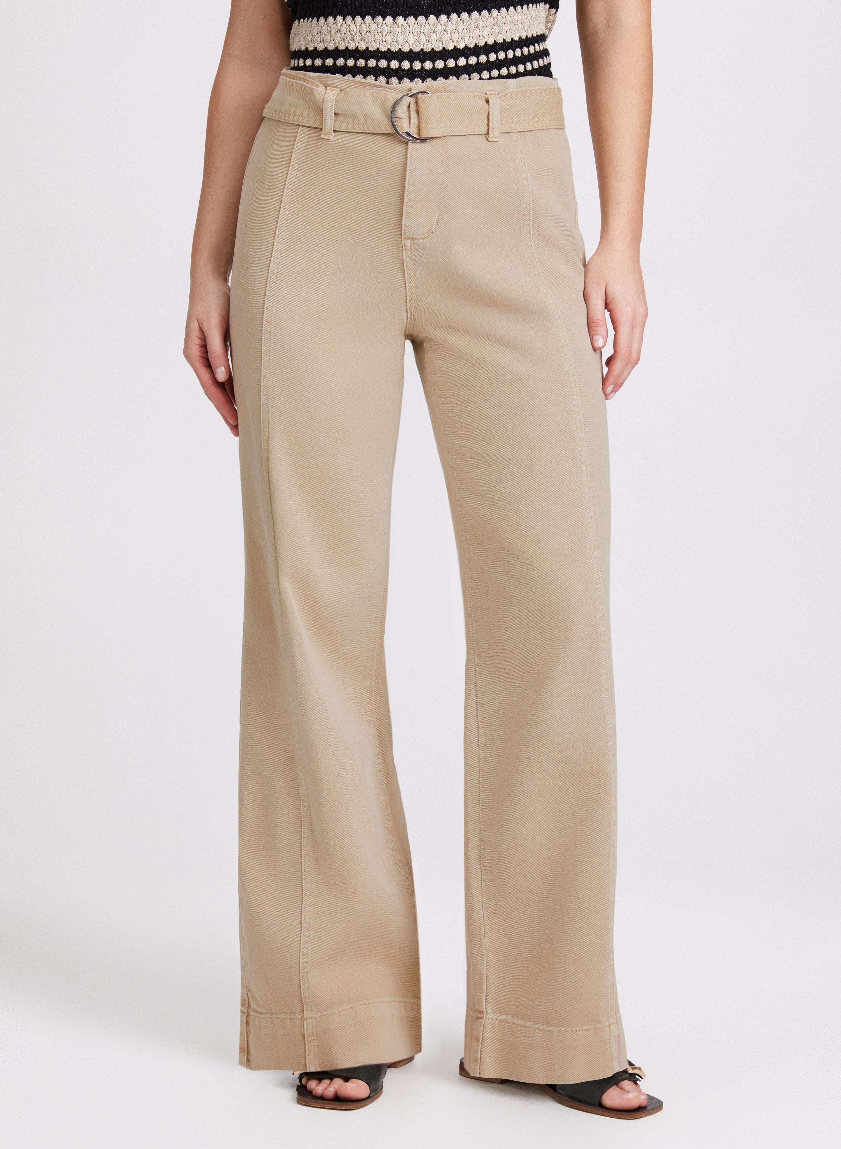 Belted Wide-Leg Jeans