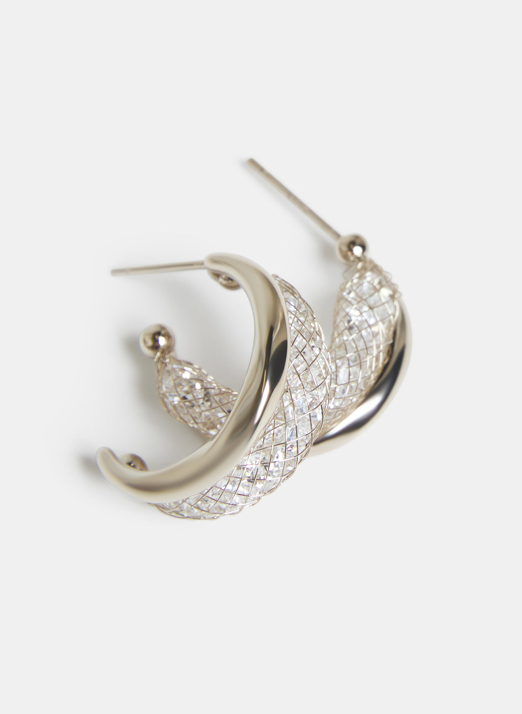 Crystal Mesh Hoop Earrings