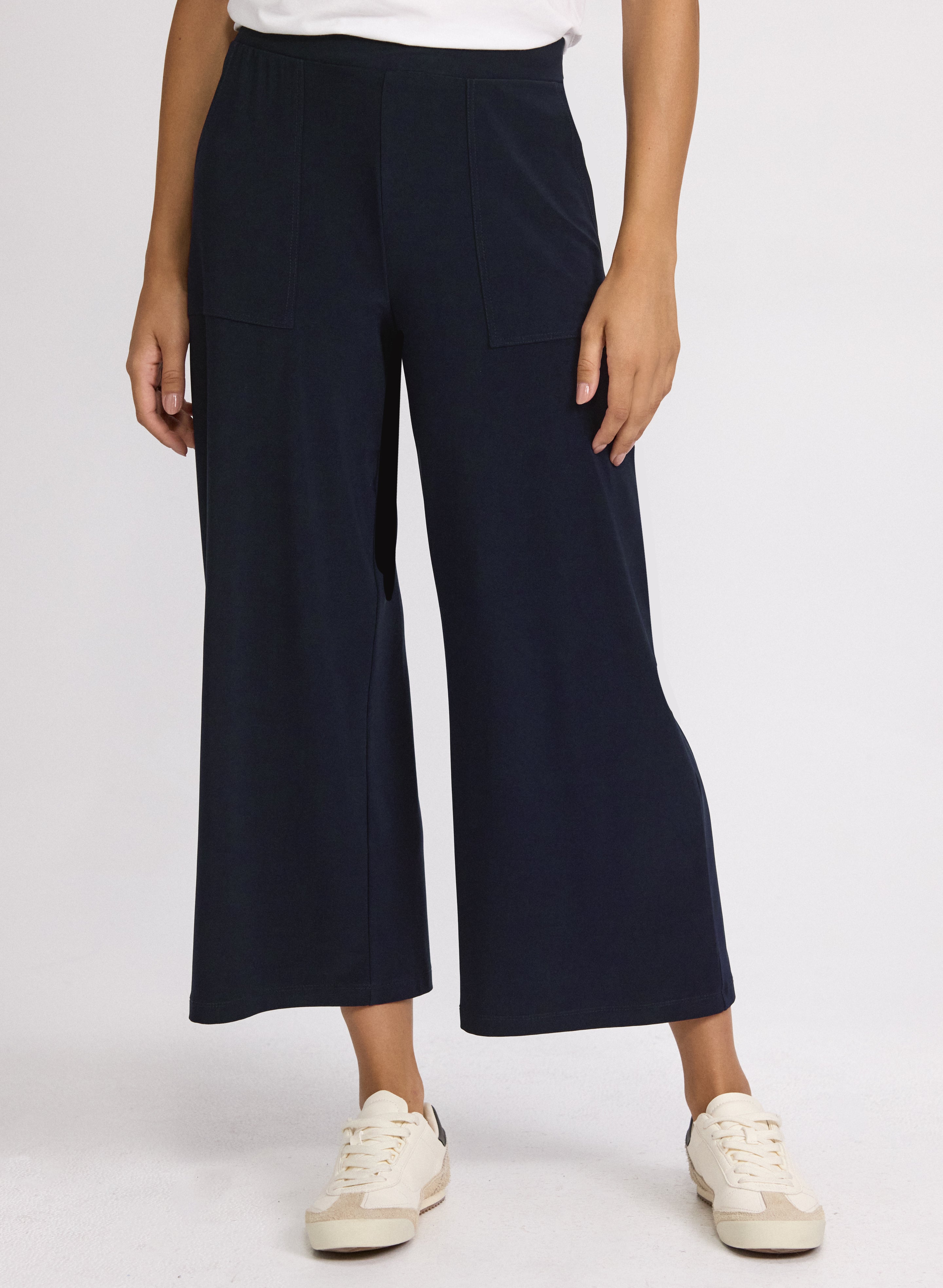 Cropped Pull-On Pants