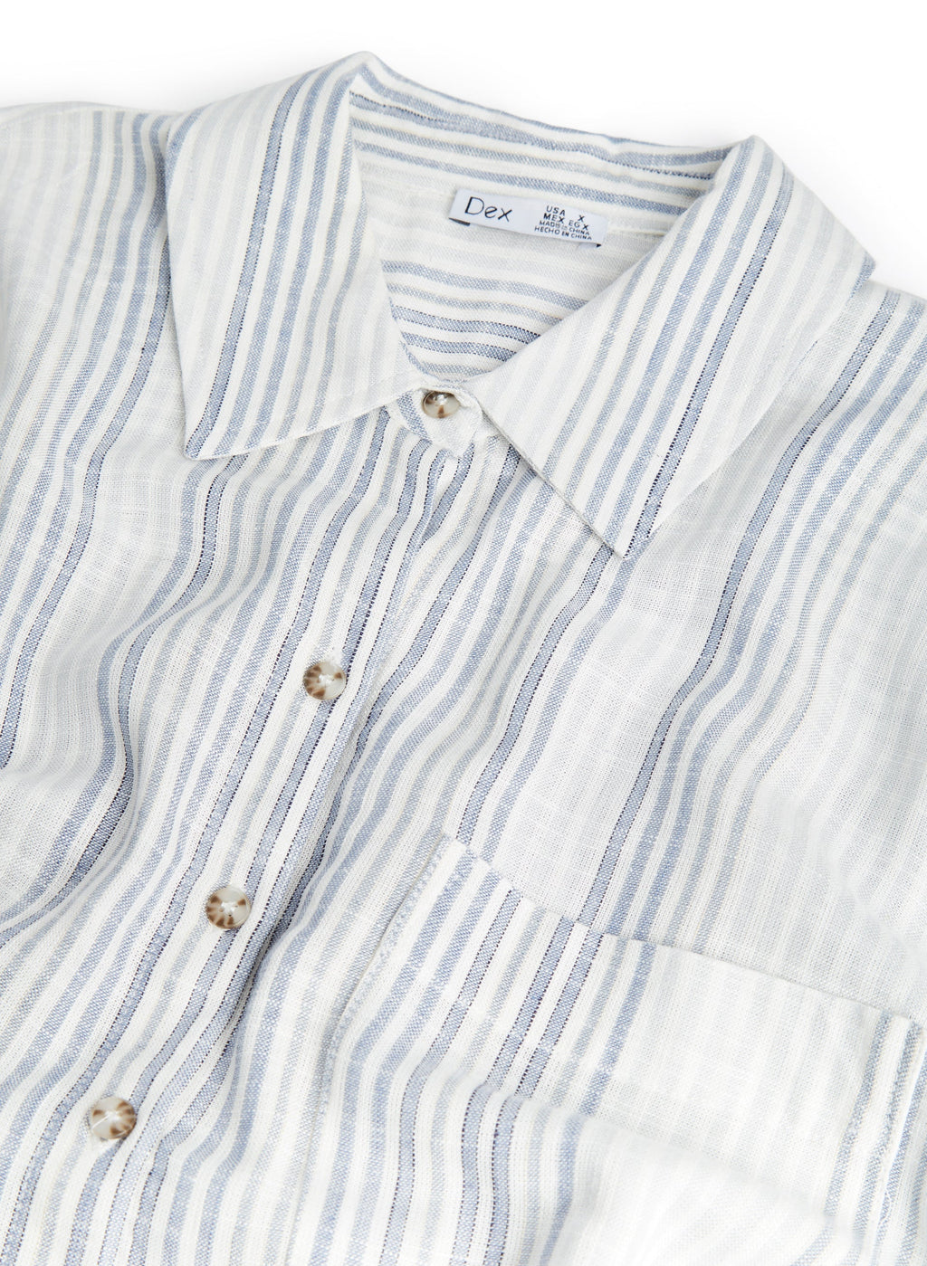 Dex - Stripe Print Linen Top