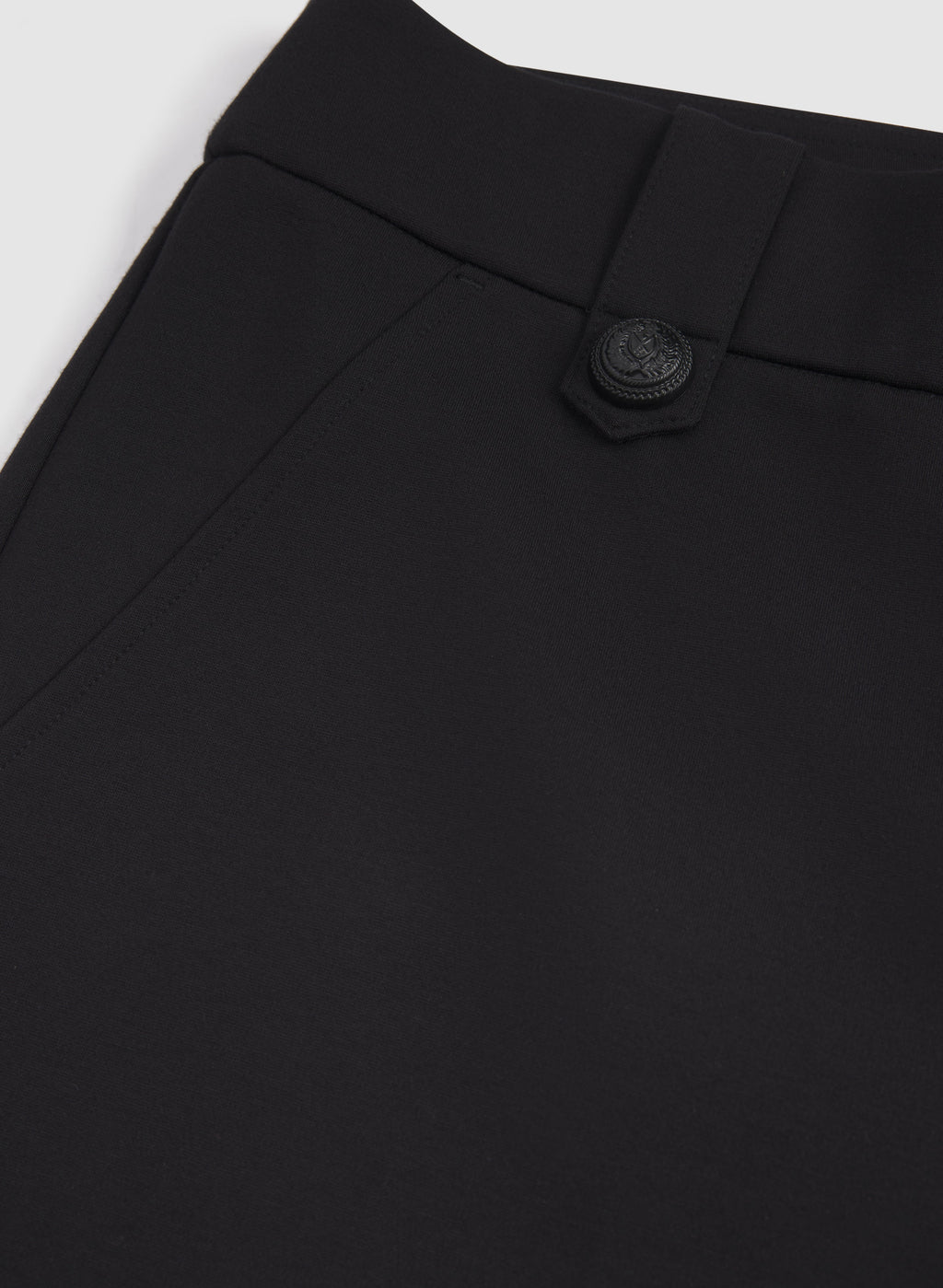 Ava Embossed Button Straight-Leg Pants