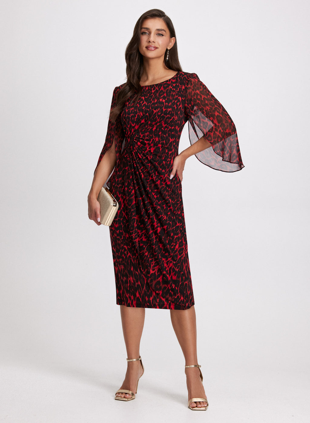 Cheetah Print Chiffon Dress