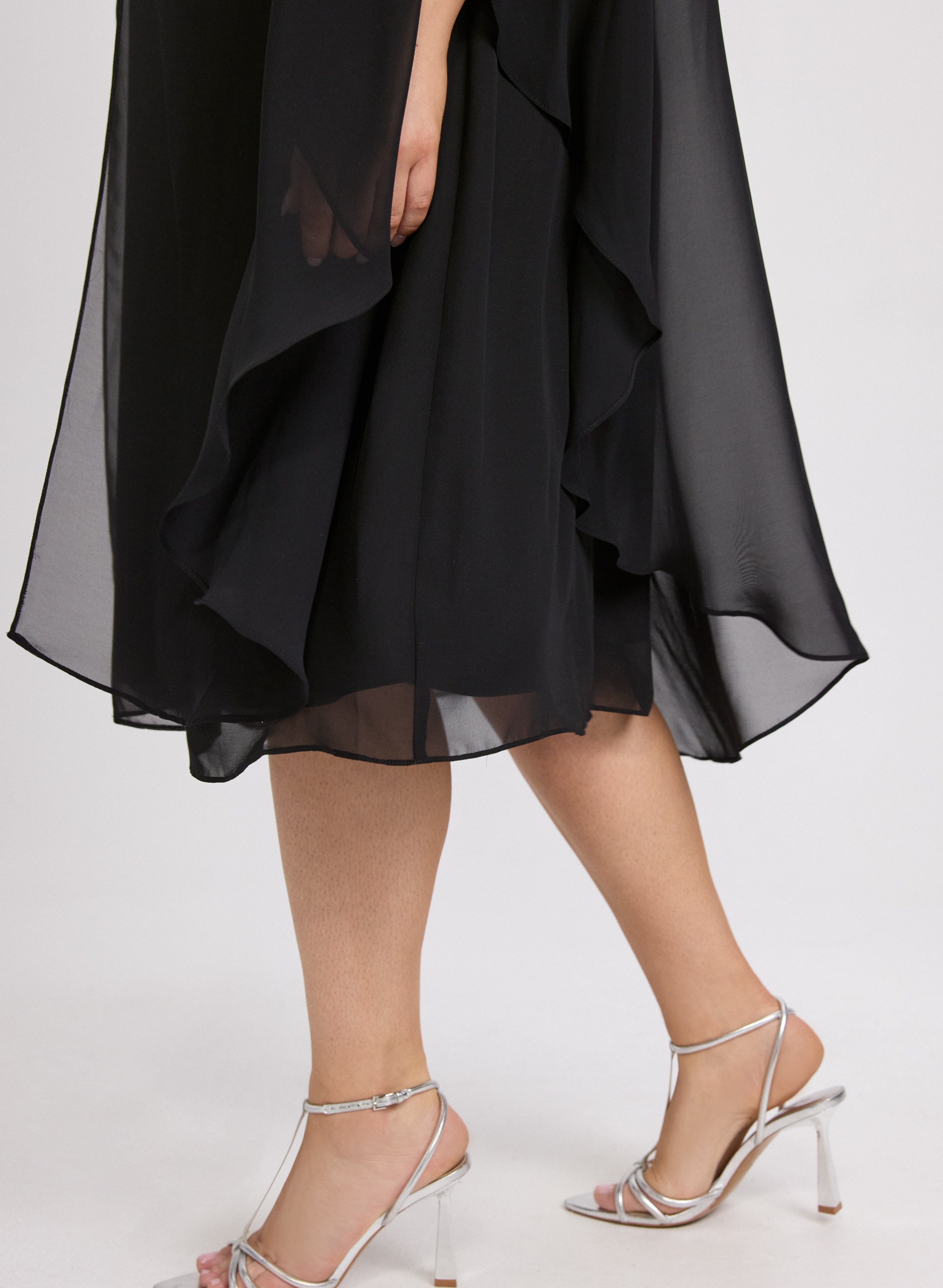 Chiffon Dress & Cape Set