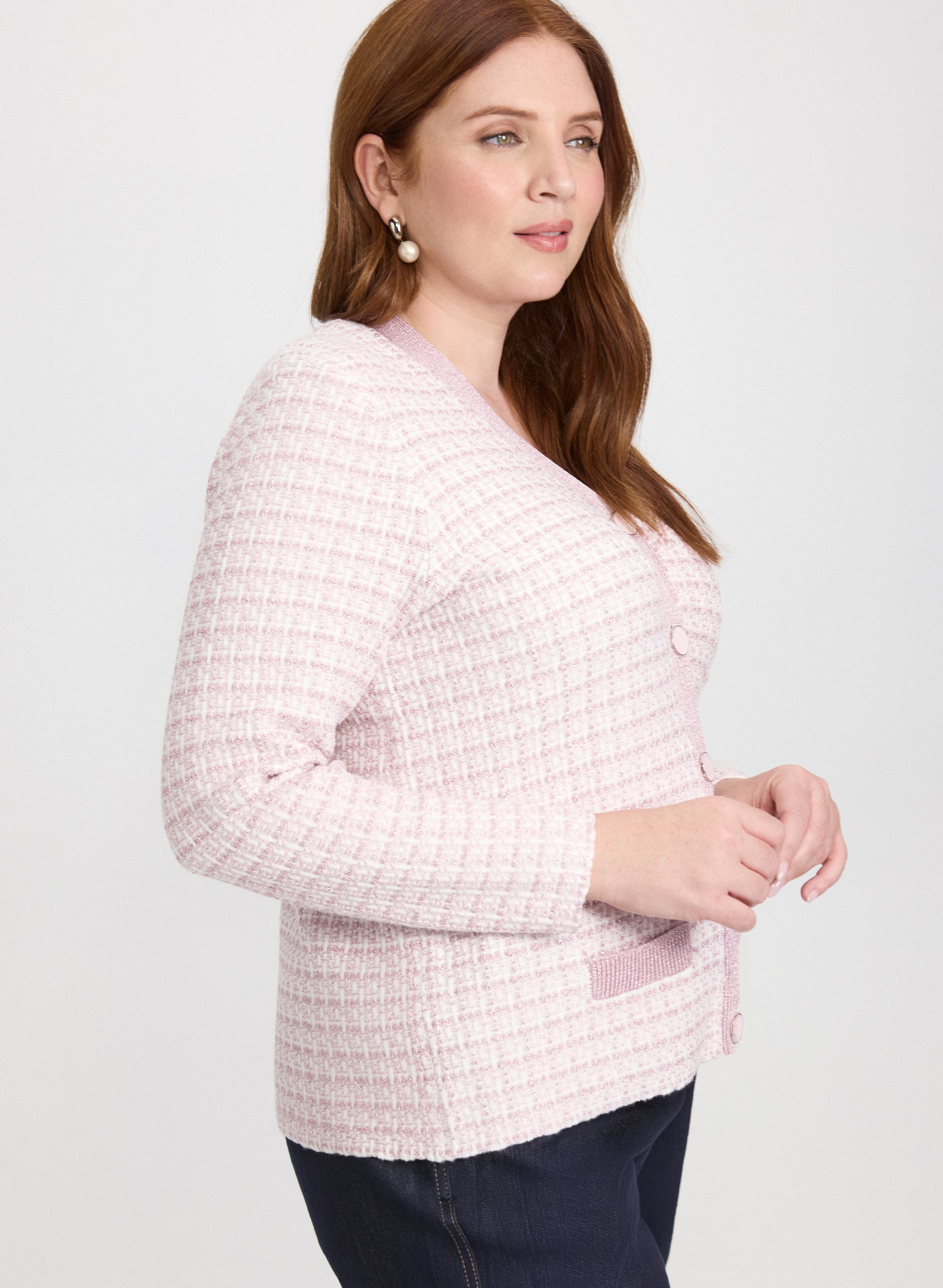 Bouclé Button Cardigan