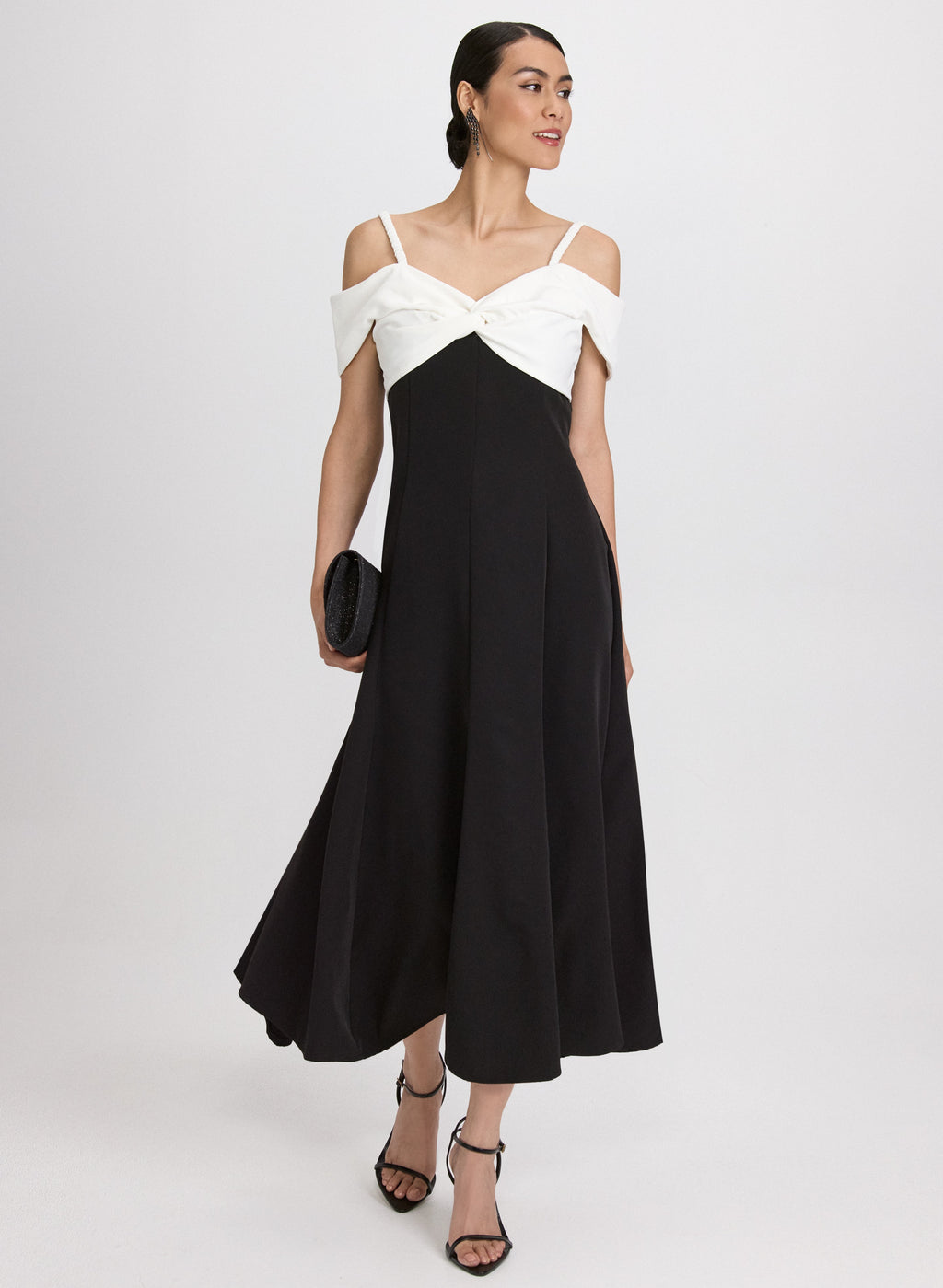 Colour Block Cold-Shoulder Dress