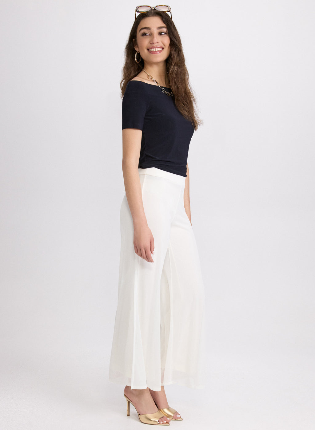 Chiffon Wide-Leg Pants