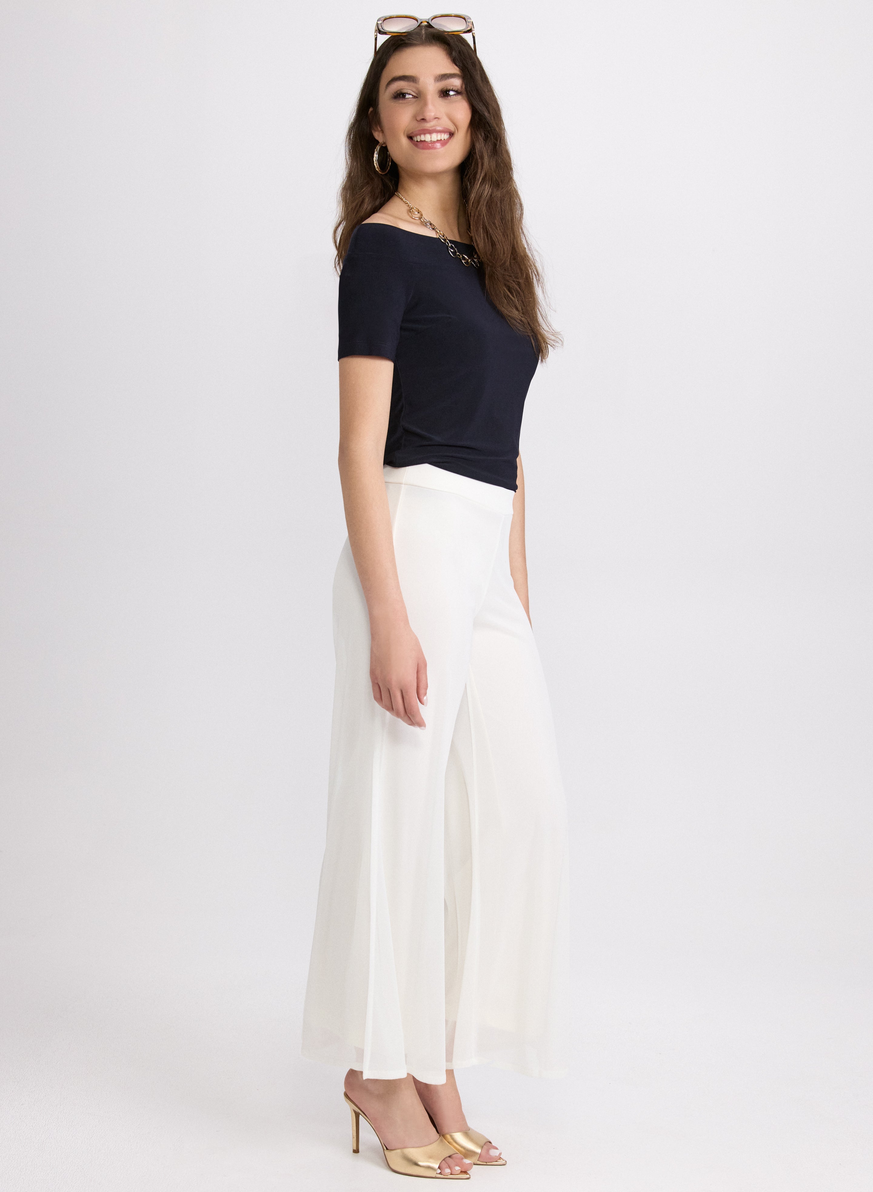 Chiffon Wide-Leg Pants