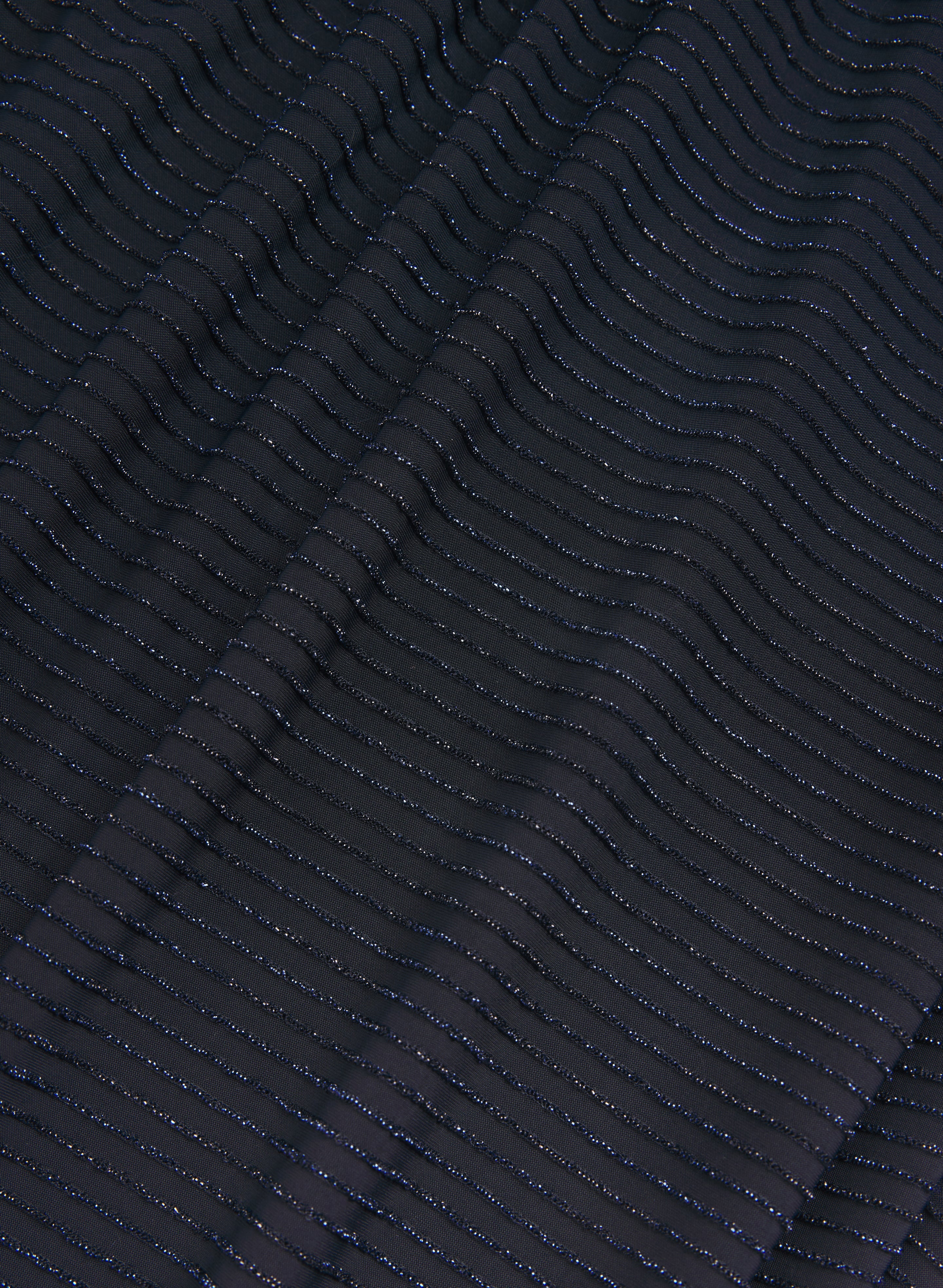 Chiffon Poncho & Metallic Knit Dress