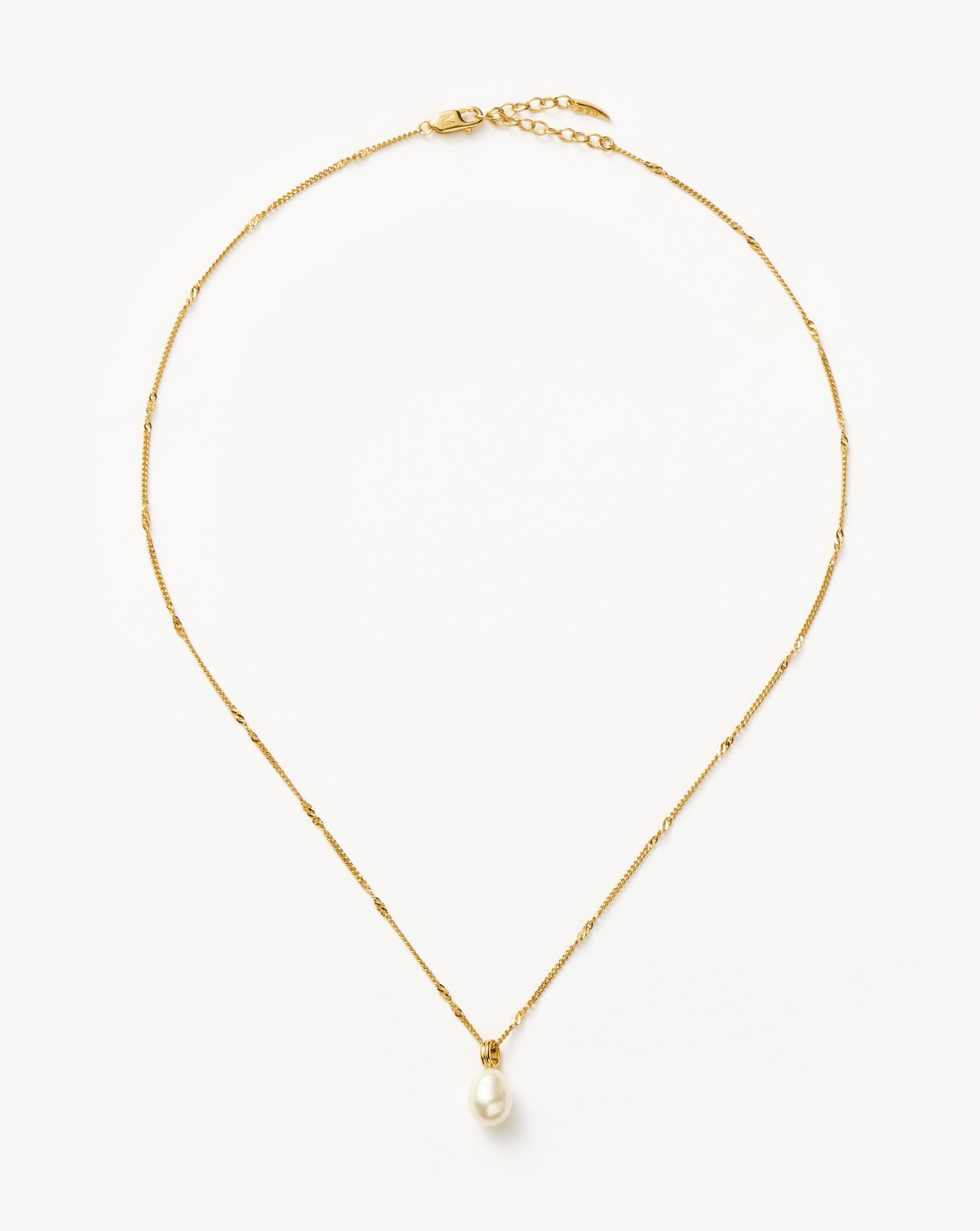 Baroque Pearl Twisted Chain Necklace | 18k Gold Plated Vermeil/Pearl