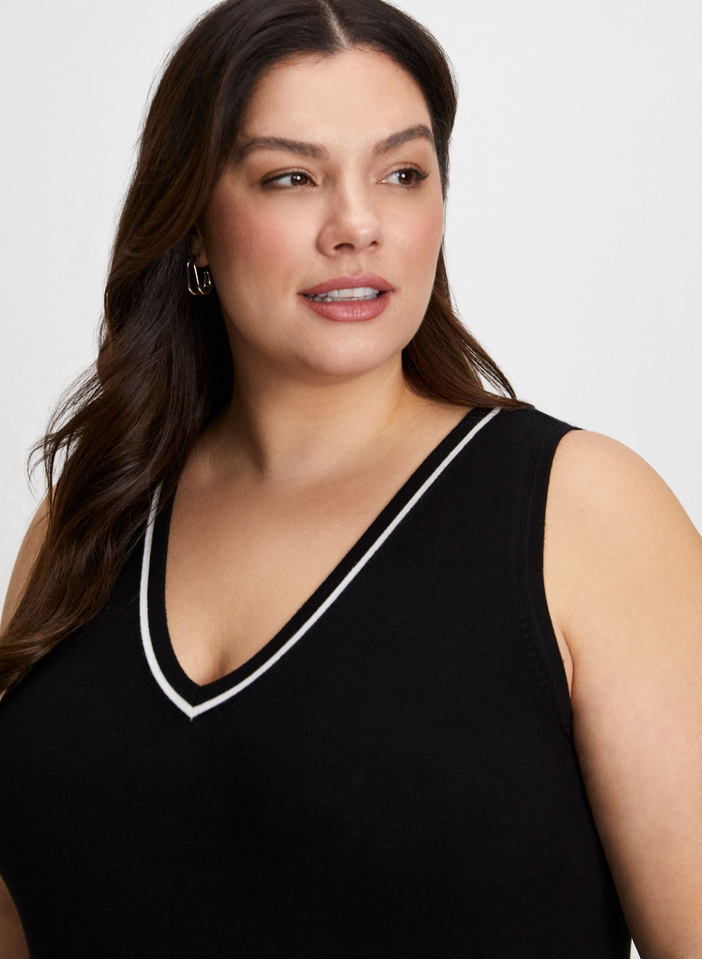 Contrast Stripe Sleeveless Knit Top