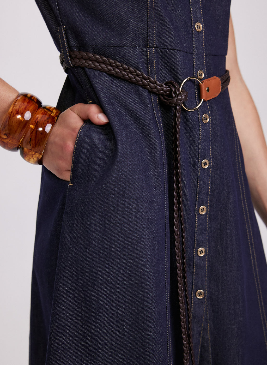 Denim Button-Down Dress