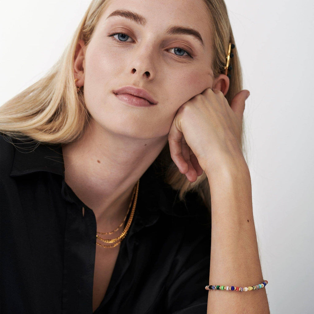 Beaded Bracelet | 18k Gold Plated/Multi Beaded