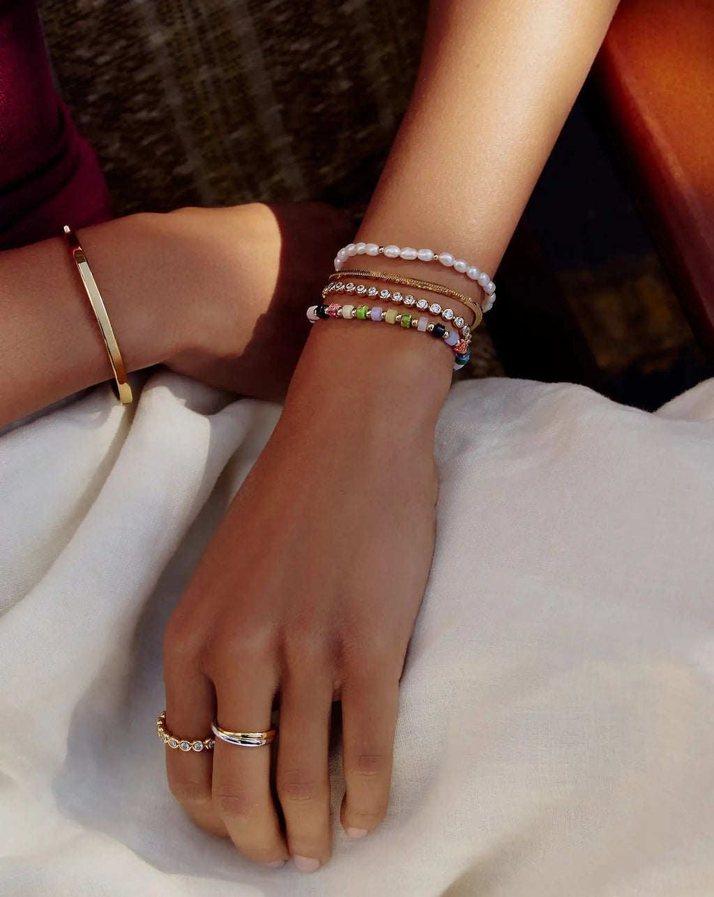 Beaded Bracelet | 18k Gold Plated/Multi Beaded