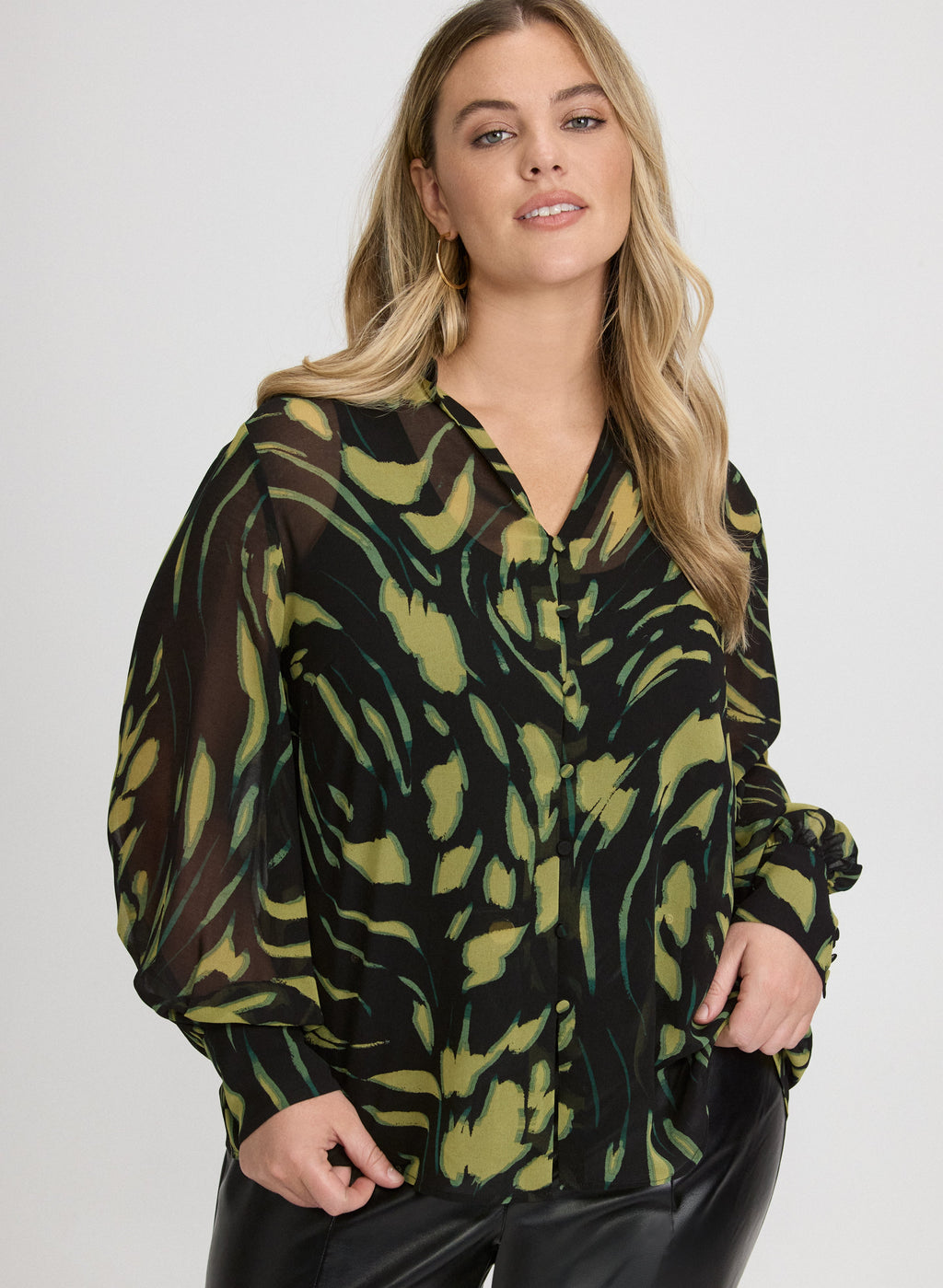Abstract Chiffon Blouse