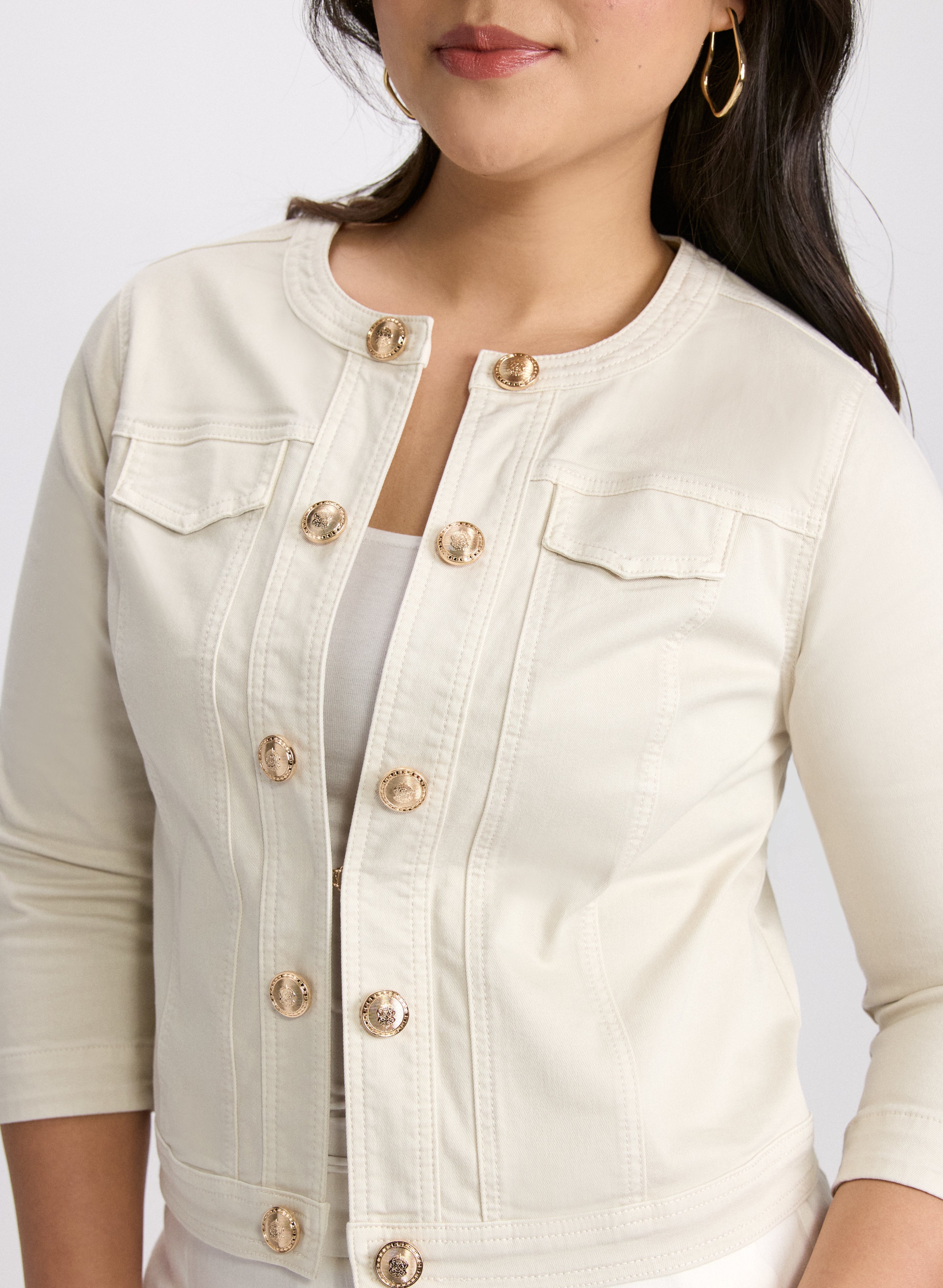 Button Detail Denim Jacket