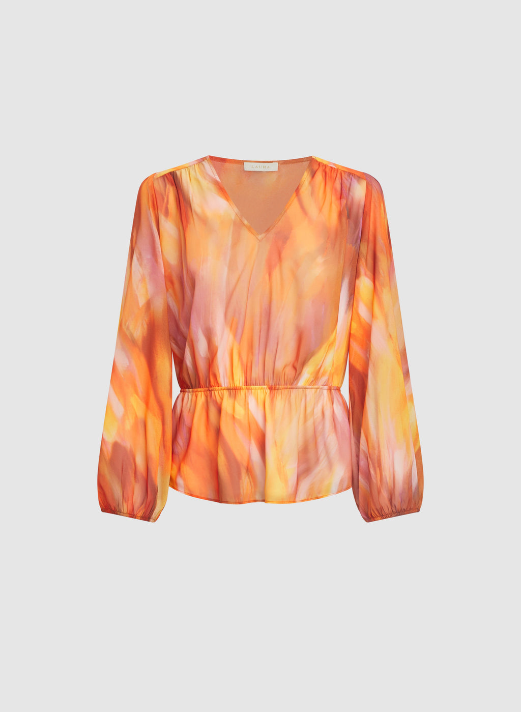 Abstract Peplum Blouse