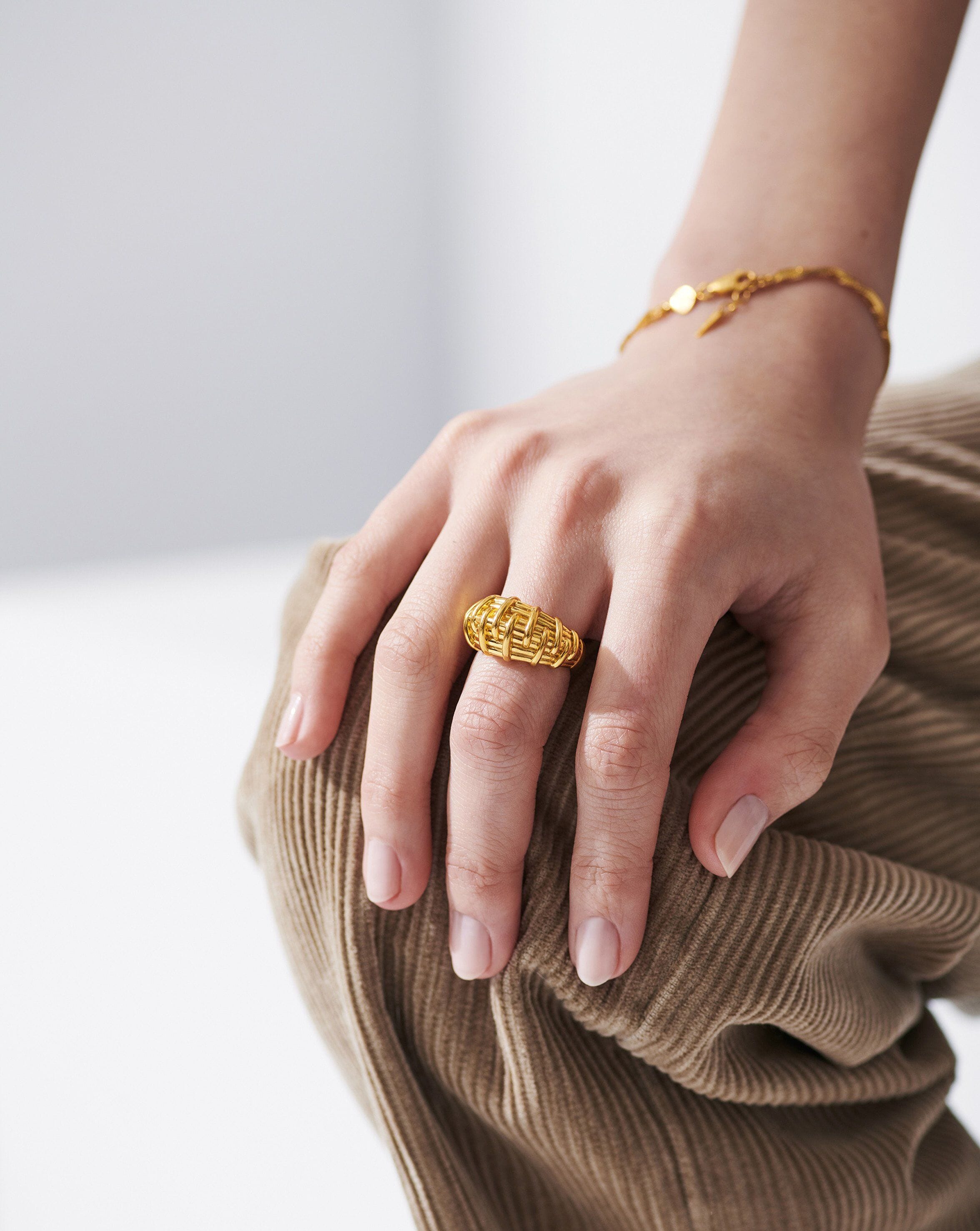 Bombe Raffia Ring | 18k Gold Plated