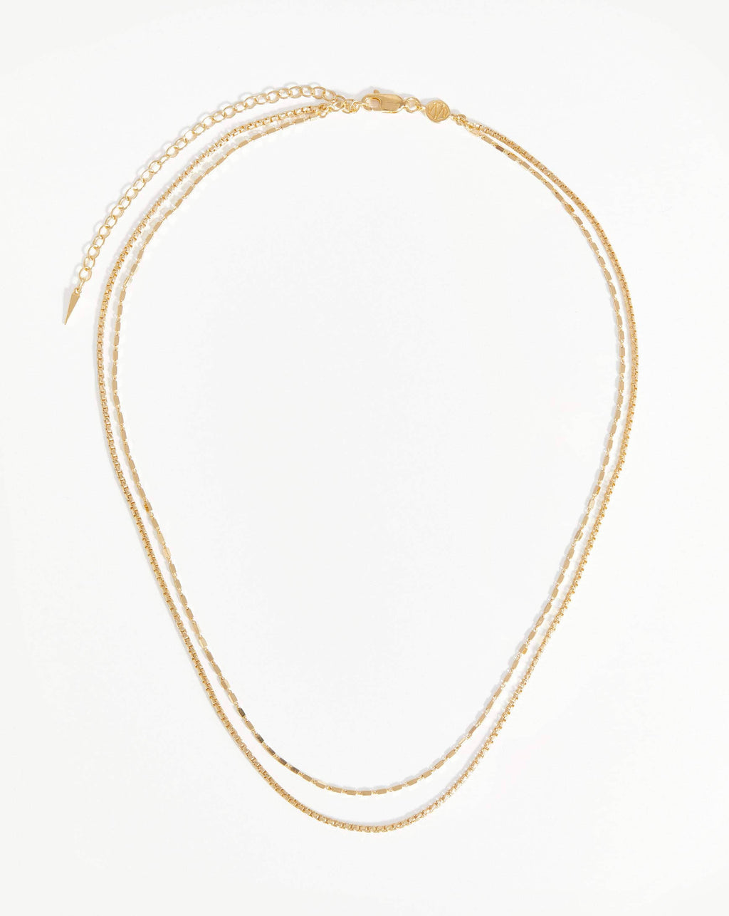 Box Link Double Chain Necklace | 18k Gold Vermeil