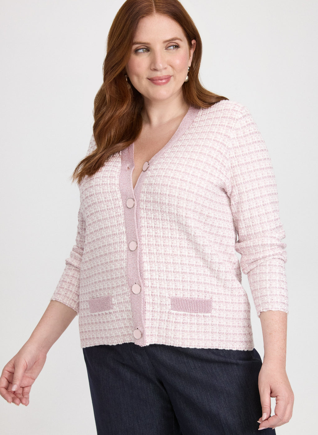 Bouclé Button Cardigan