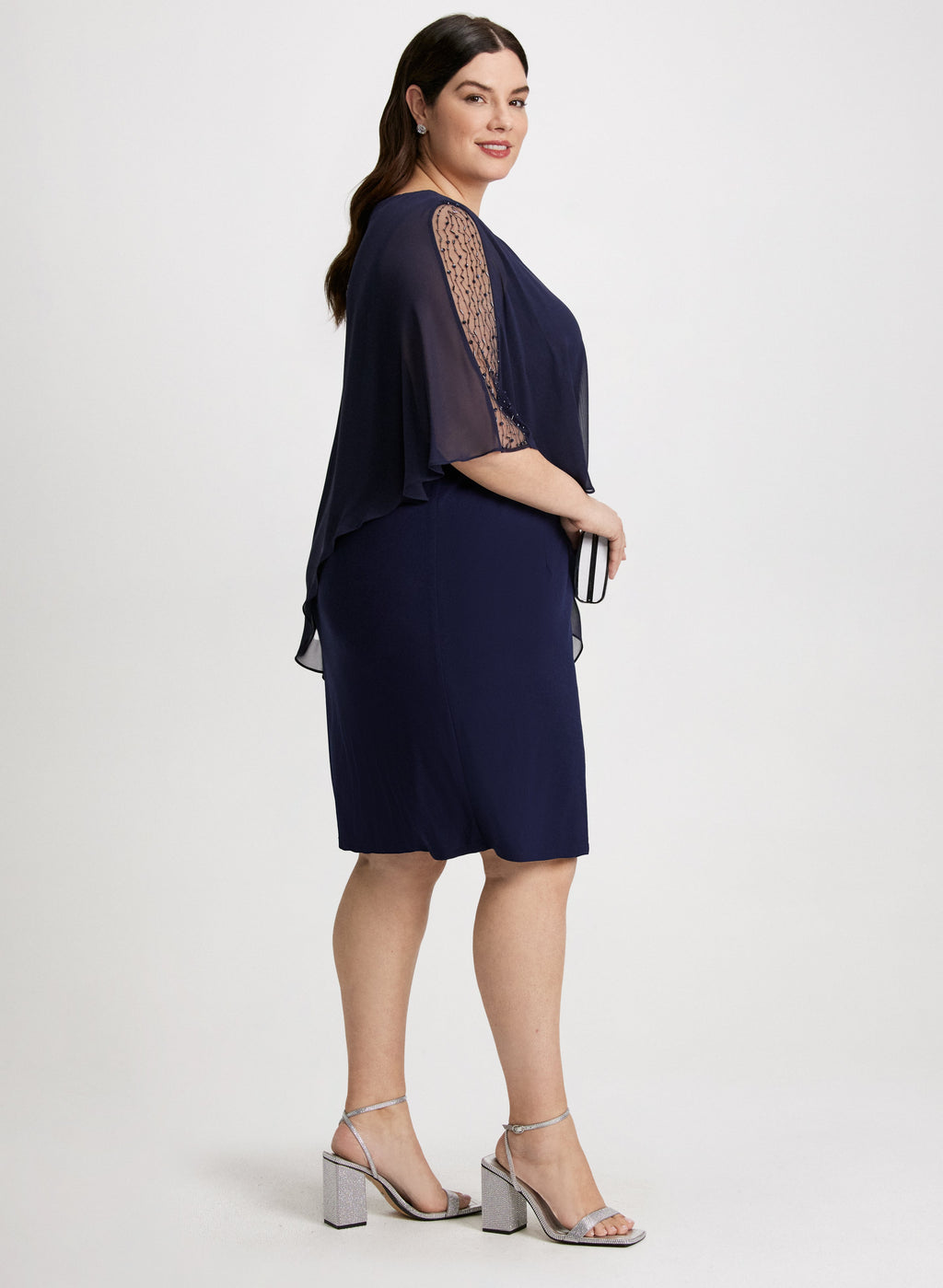 Asymmetric Poncho Evening Dress