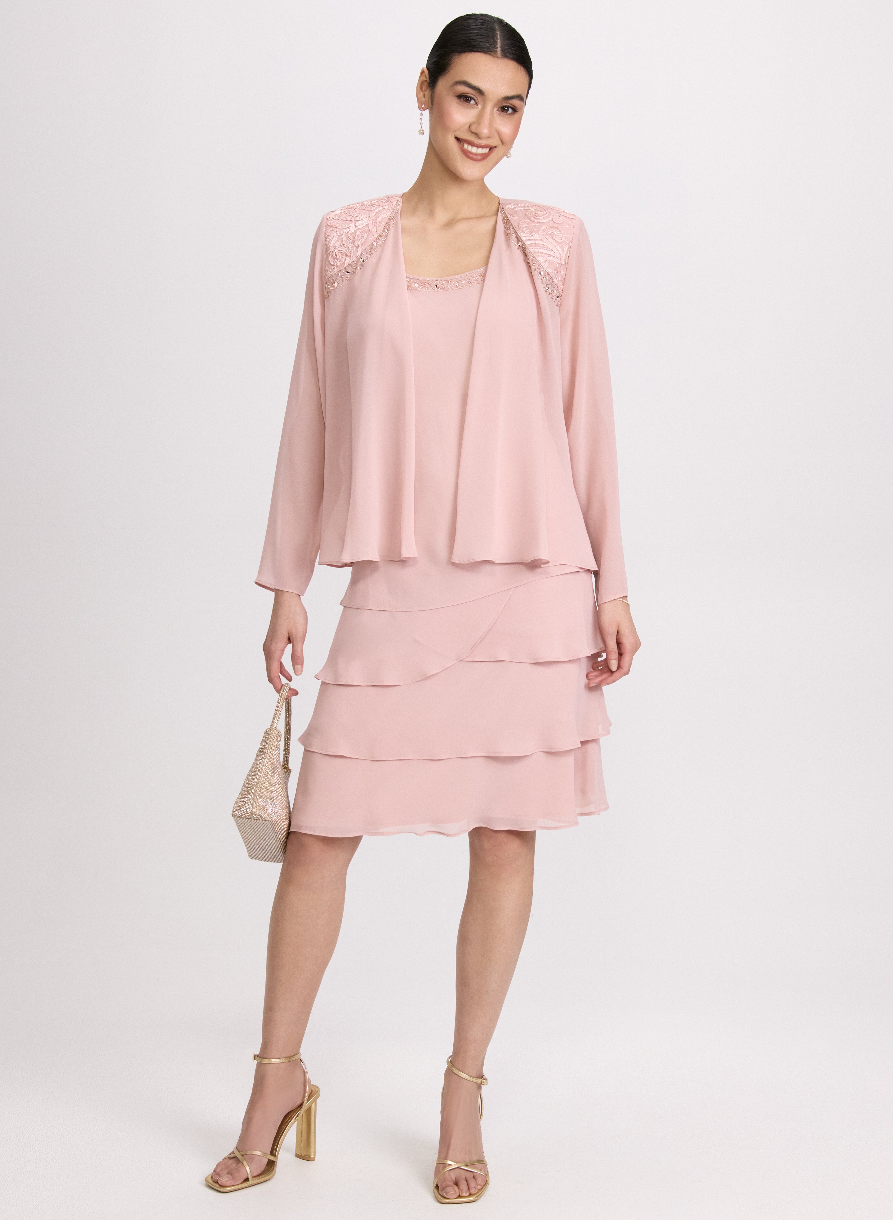 Chiffon Dress & Jacket Set