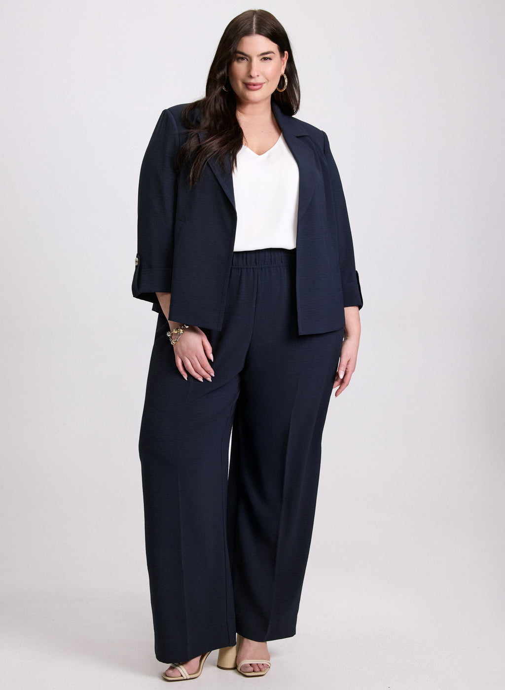 Crinkled Wide-Leg Pants