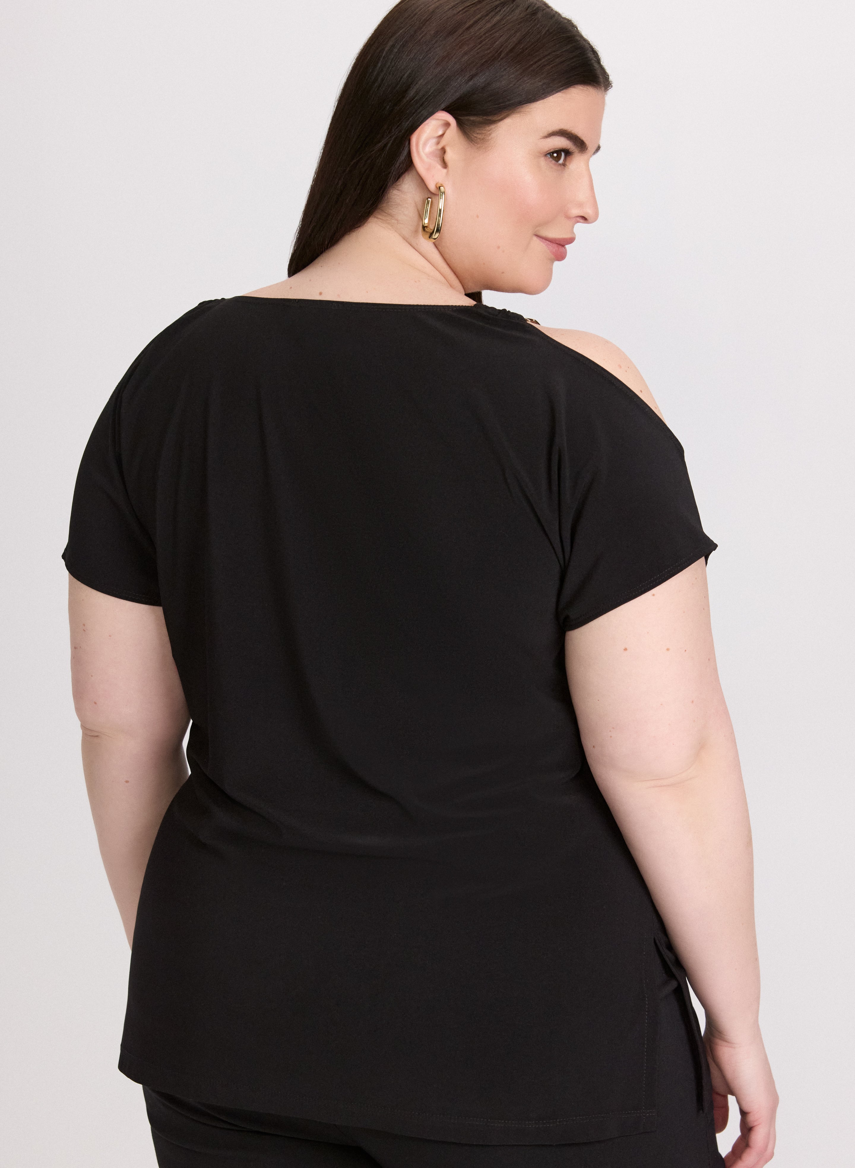 Chain Link Cold-Shoulder Top