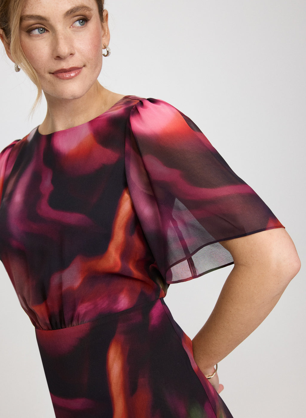 Abstract Chiffon Dress