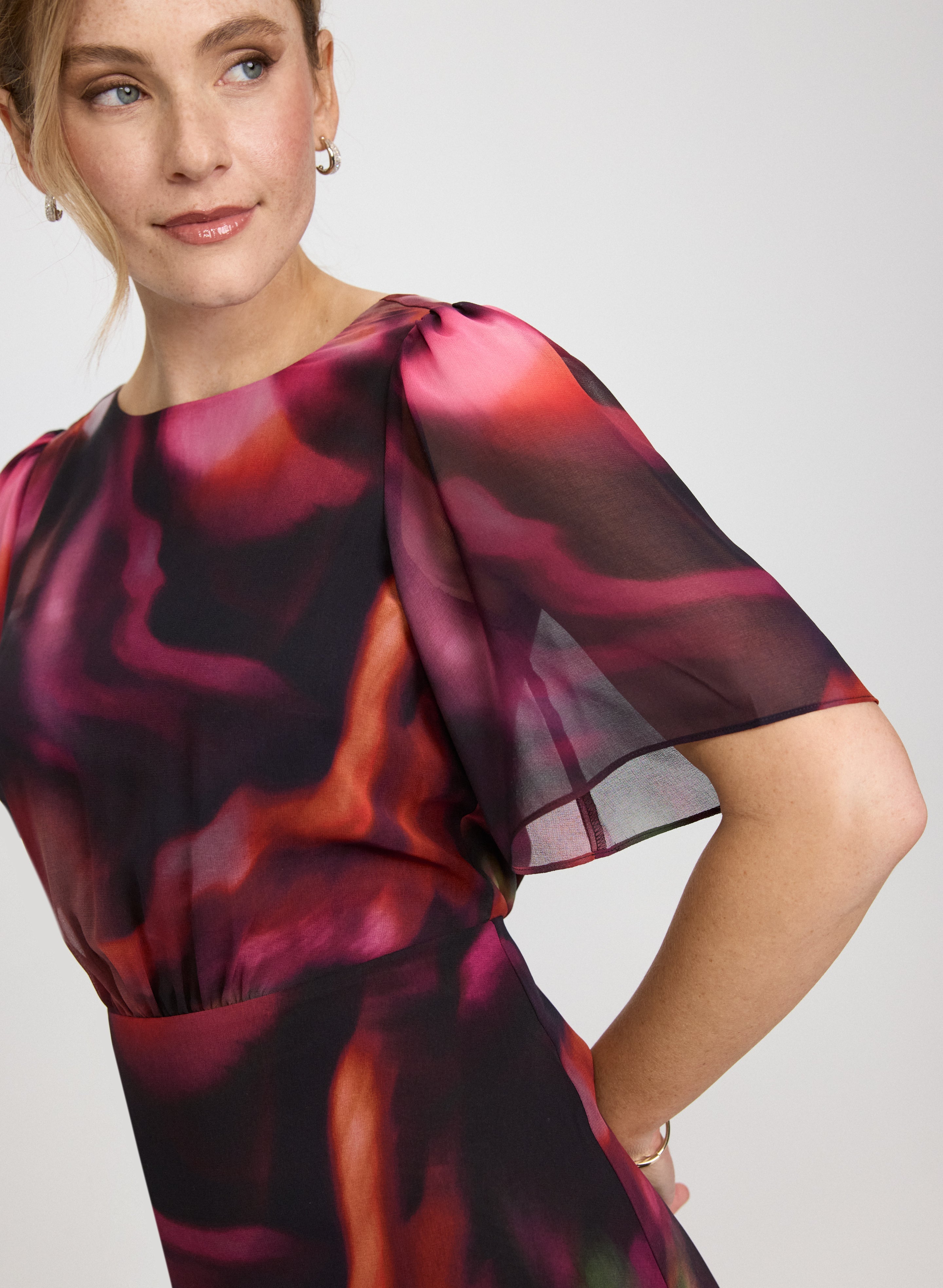 Abstract Chiffon Dress