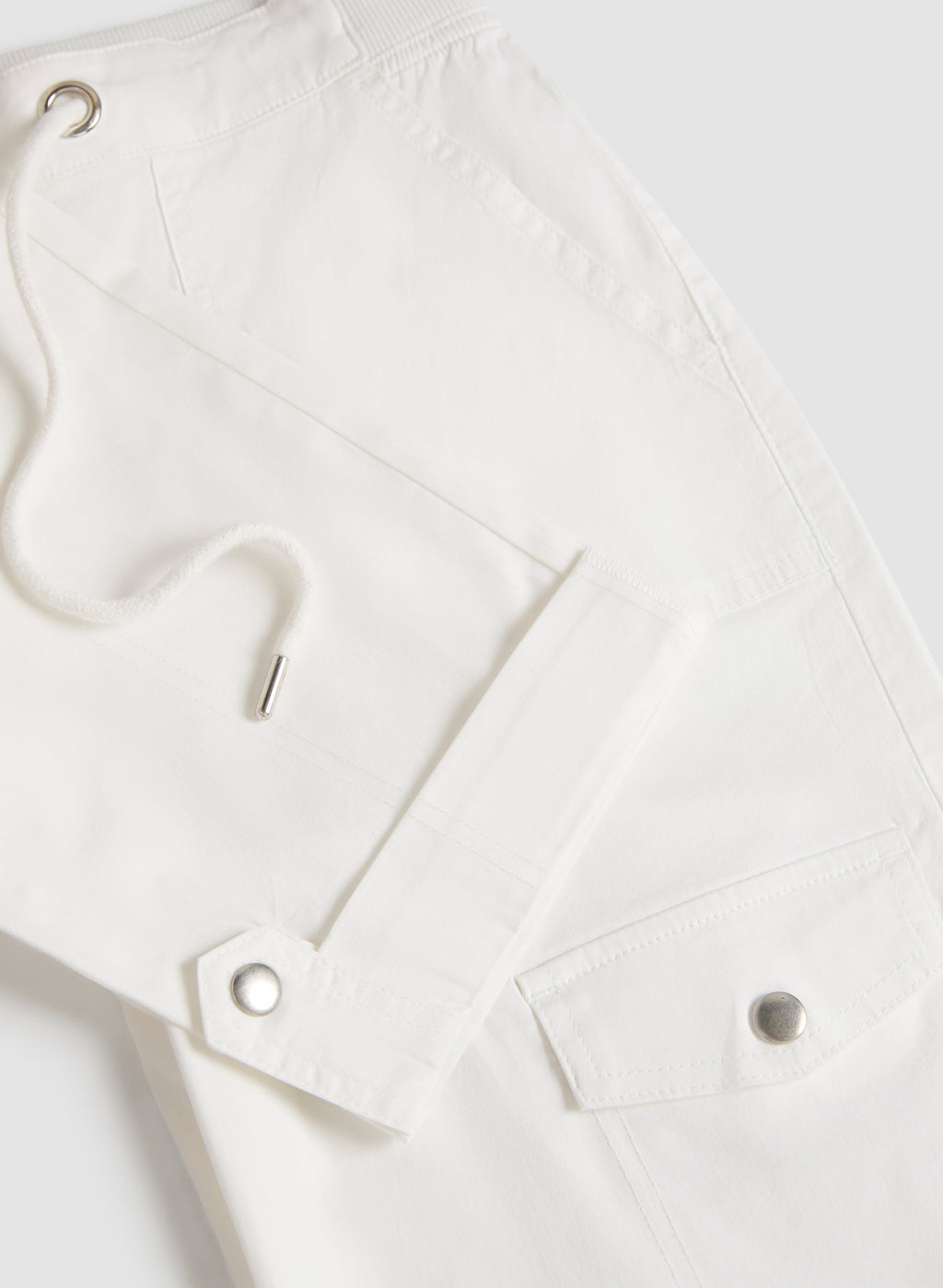 Cotton Drawstring Waist Cargo Capris