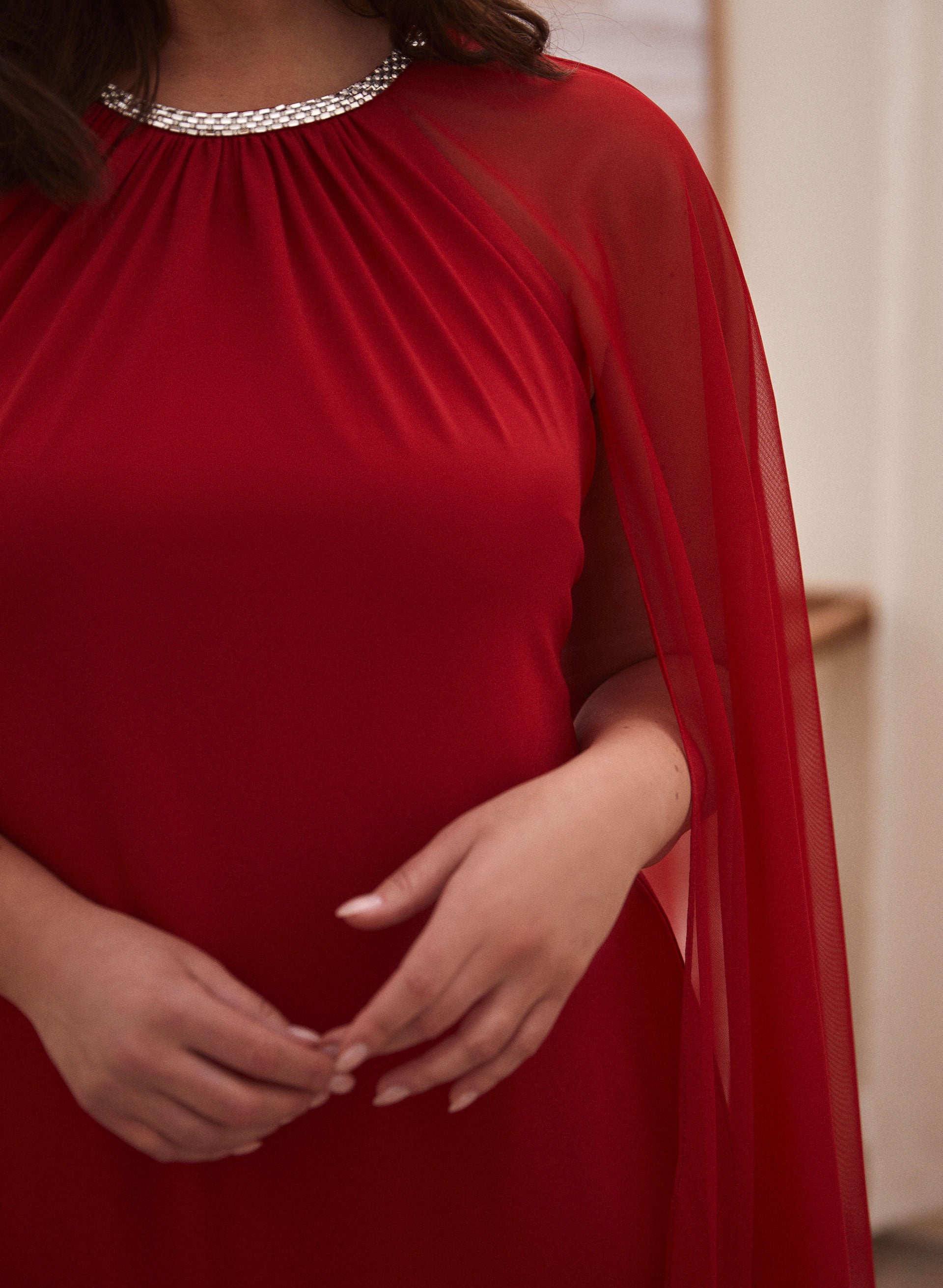 Chiffon Sleeve Sheath Dress