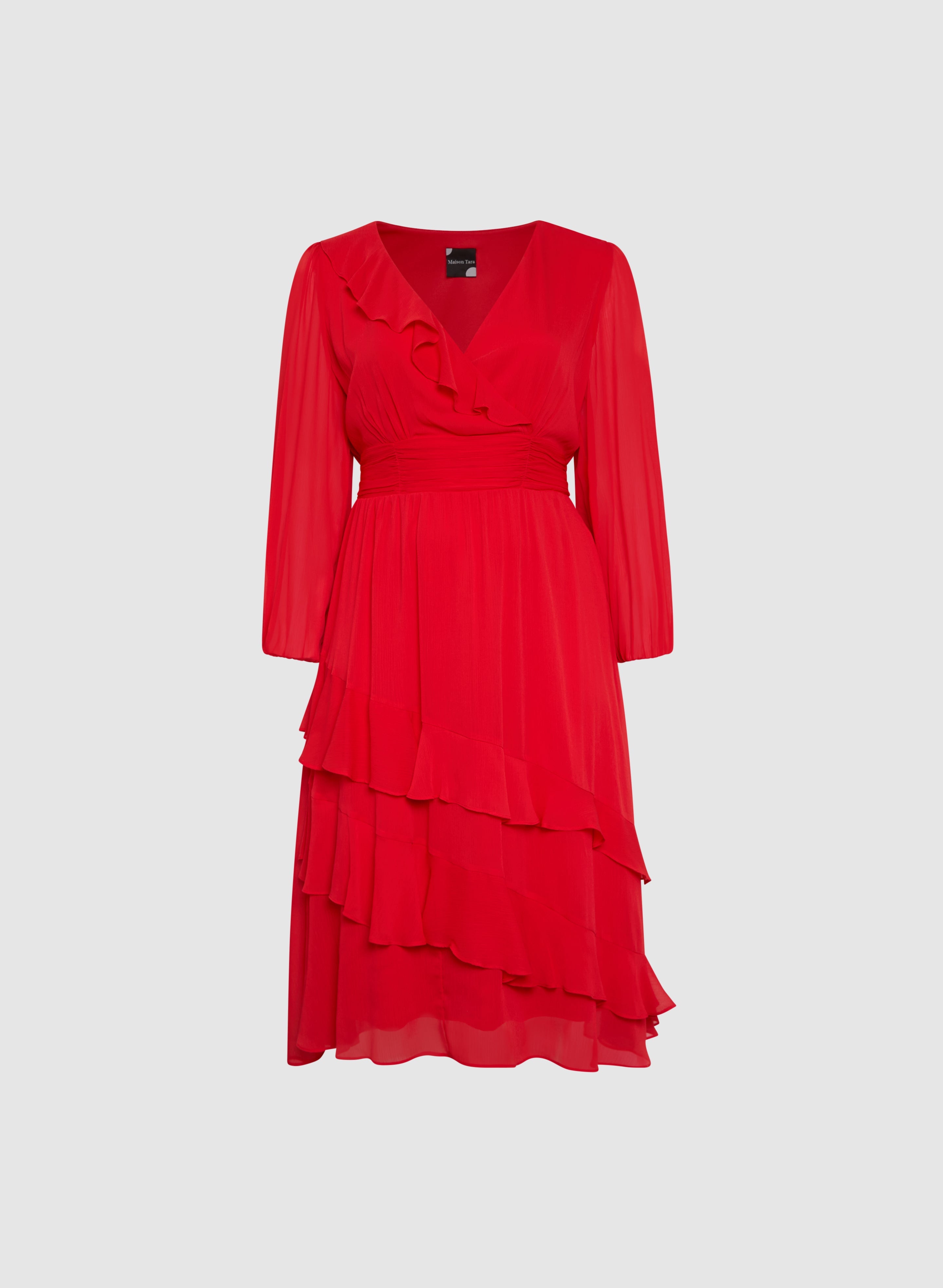 Asymmetric Ruffle Front Dress