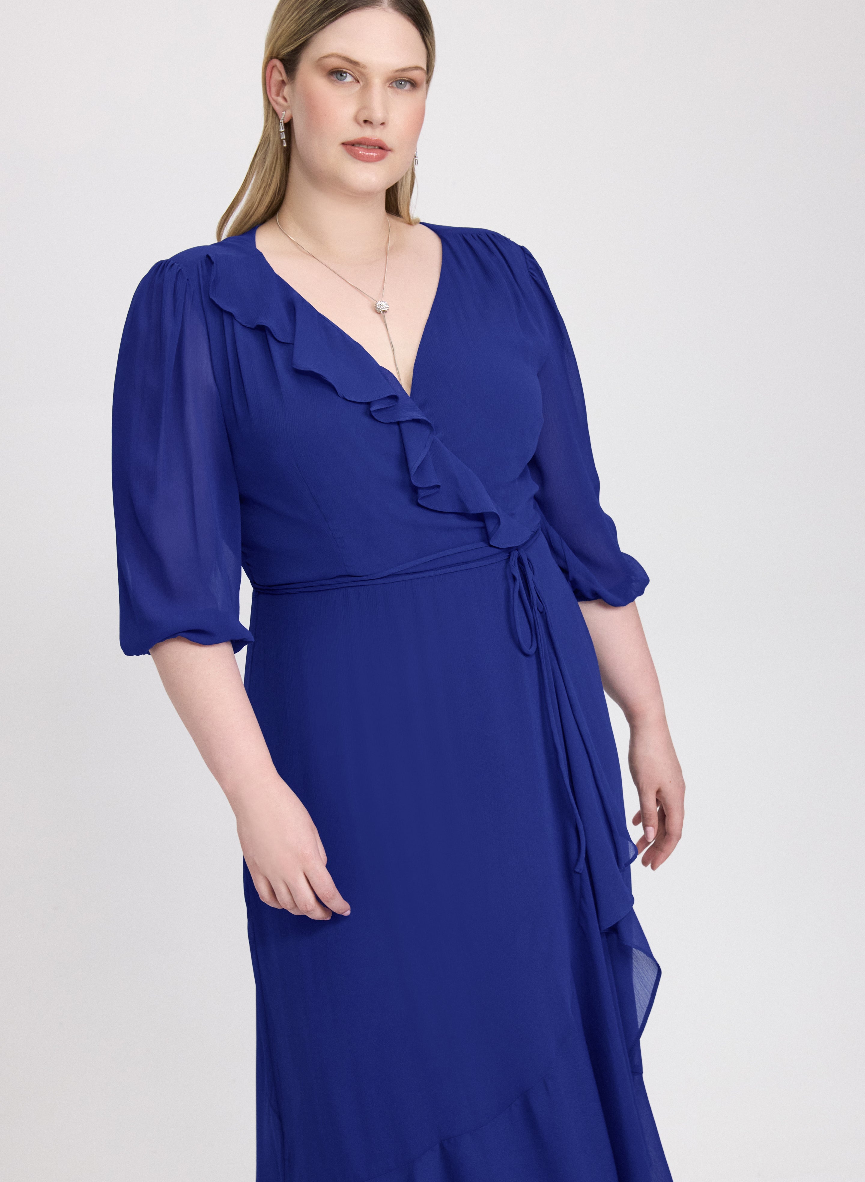 Crossover Chiffon Dress