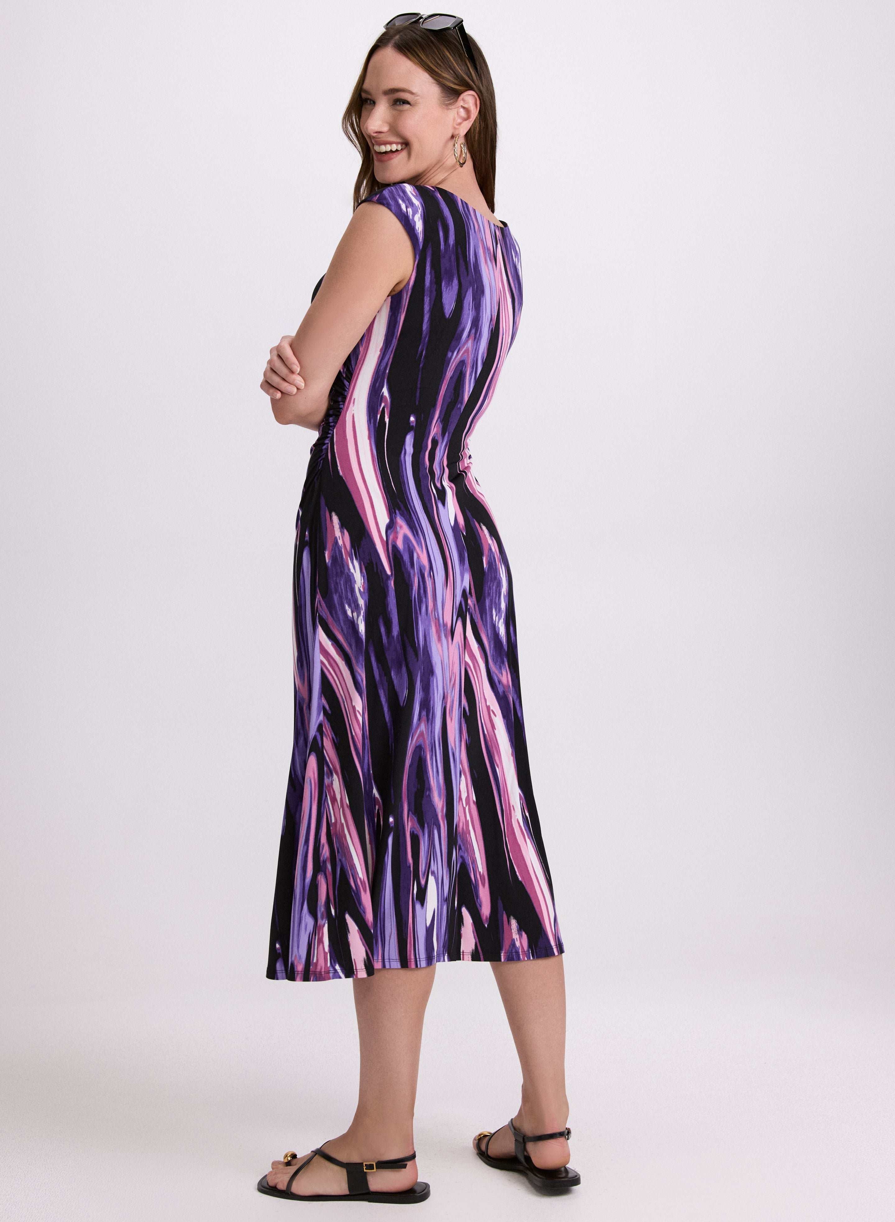 Brush Paint Print Dress