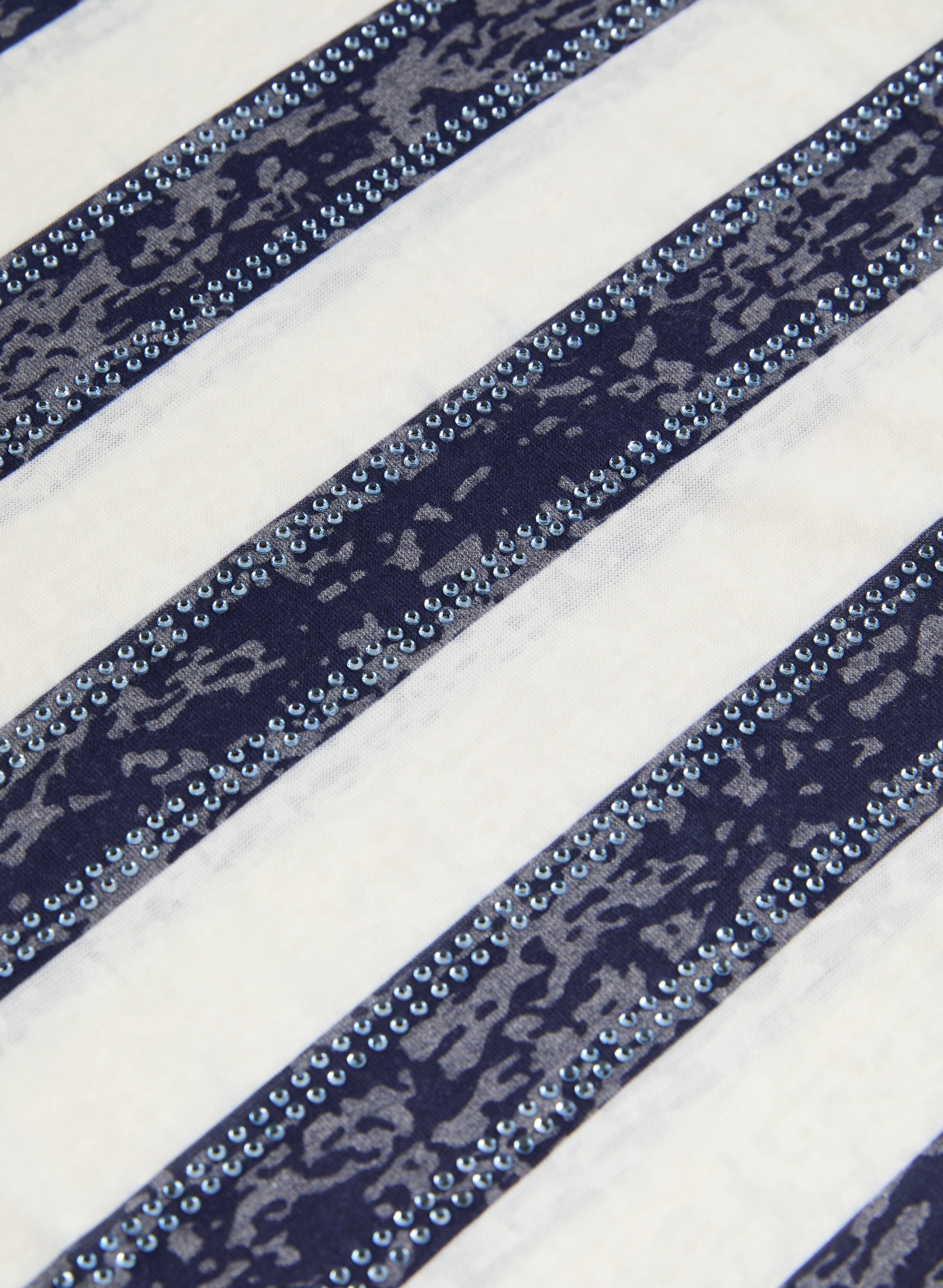 Cap Sleeve Striped T-Shirt