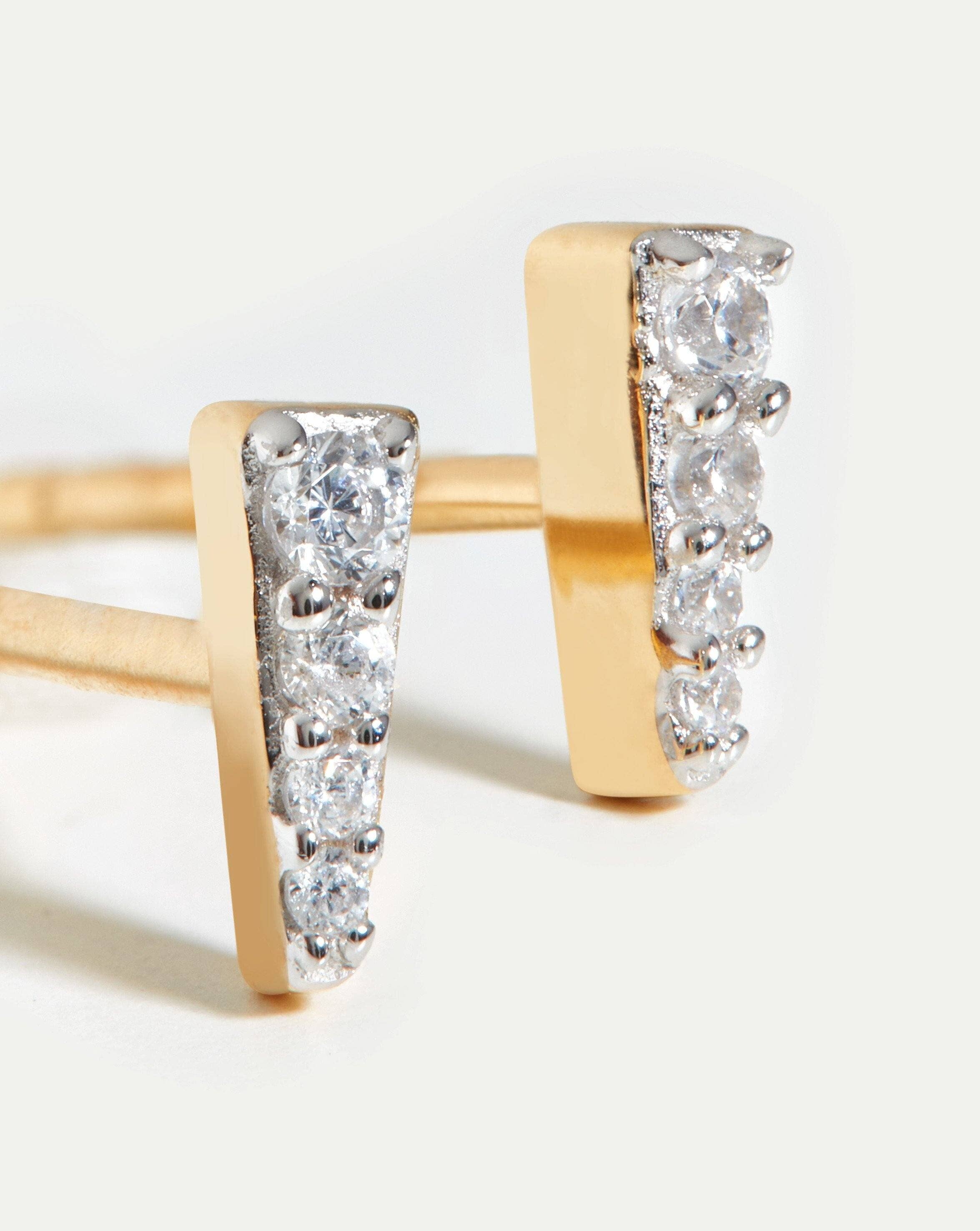 Celestial Pave Spike Stud Earrings | 18k Gold Vermeil/Cubic Zirconia