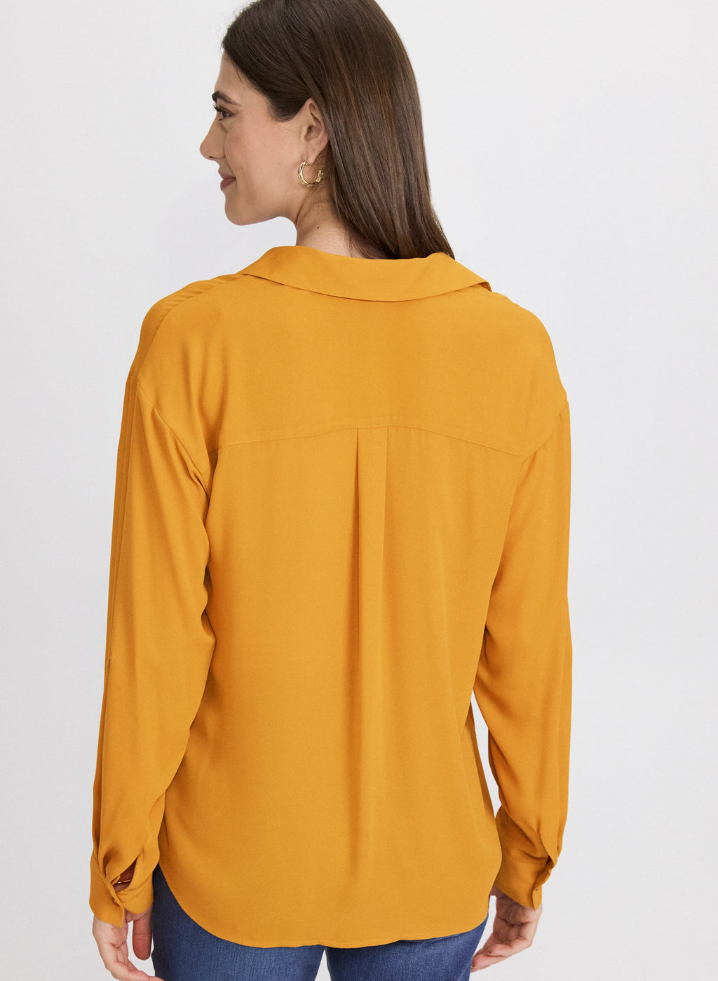 Crepe Button-Down Blouse