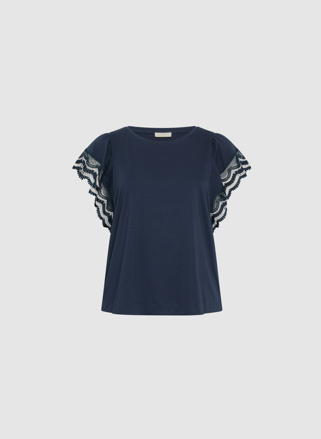 Crochet Trim Cap Sleeve T-Shirt