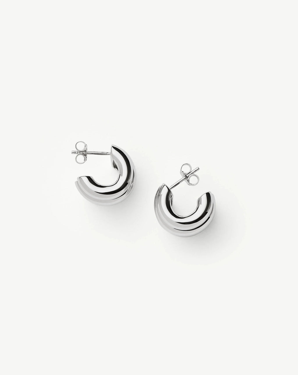 Chubby Triple Small Hoop Earrings | Silver Plated