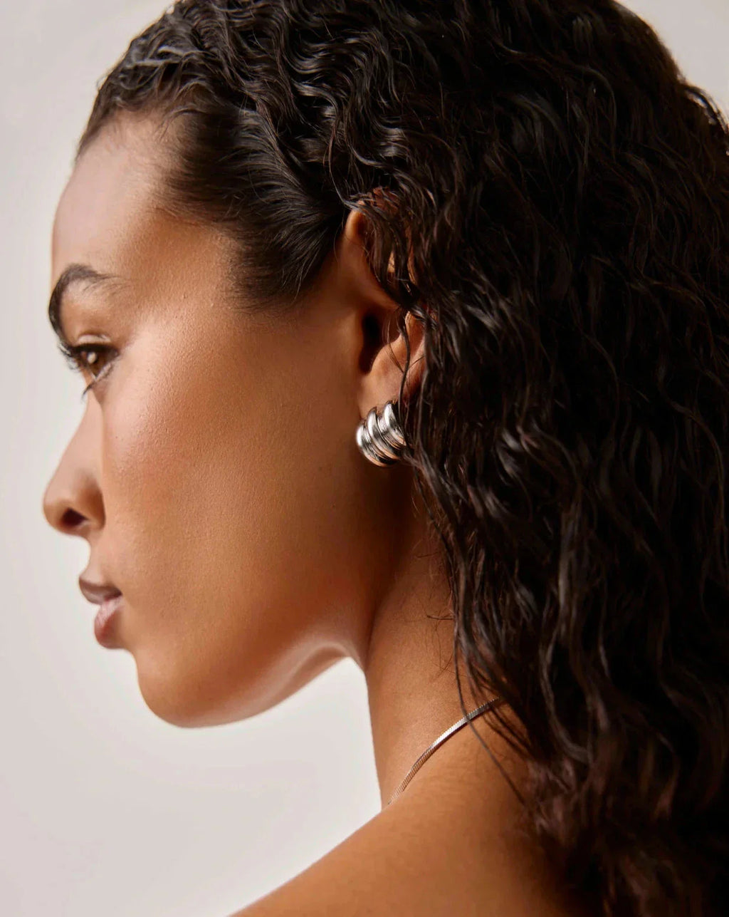 Chubby Triple Small Hoop Earrings | Silver Plated