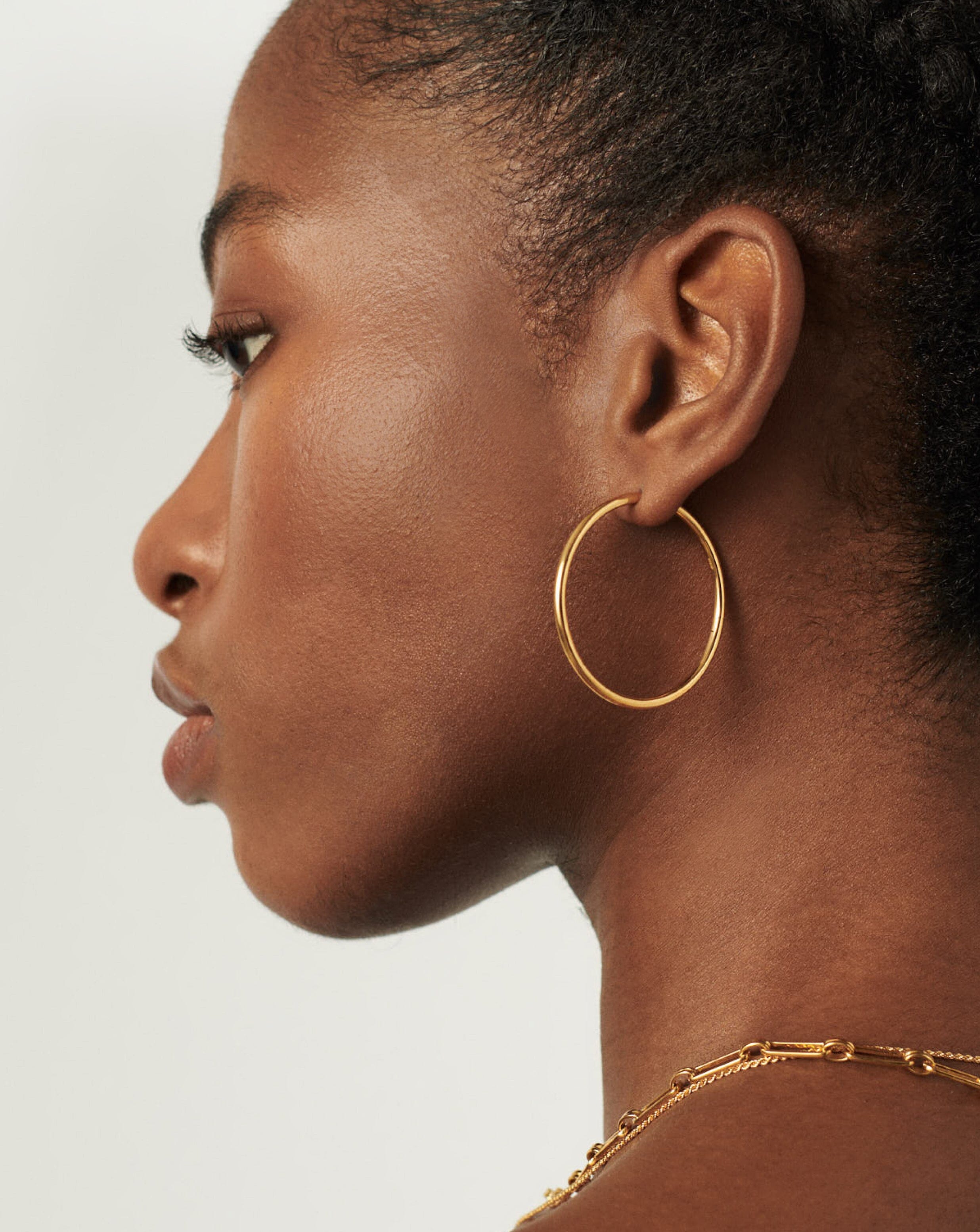 Classic Large Hoop Earrings | 18k Gold Vermeil