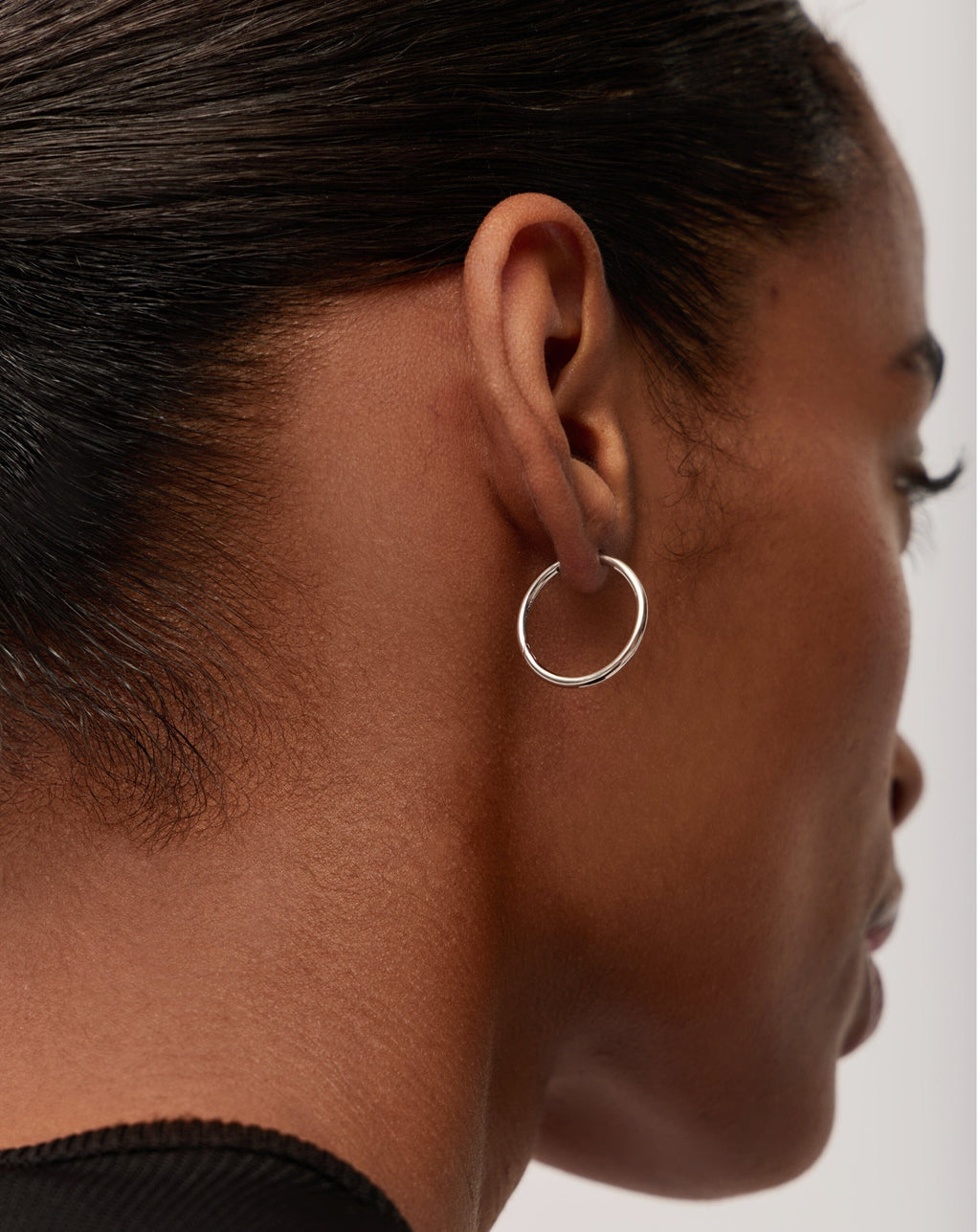 Classic Small Hoop Earrings | Rhodium Plated on Recycled Sterling Silver