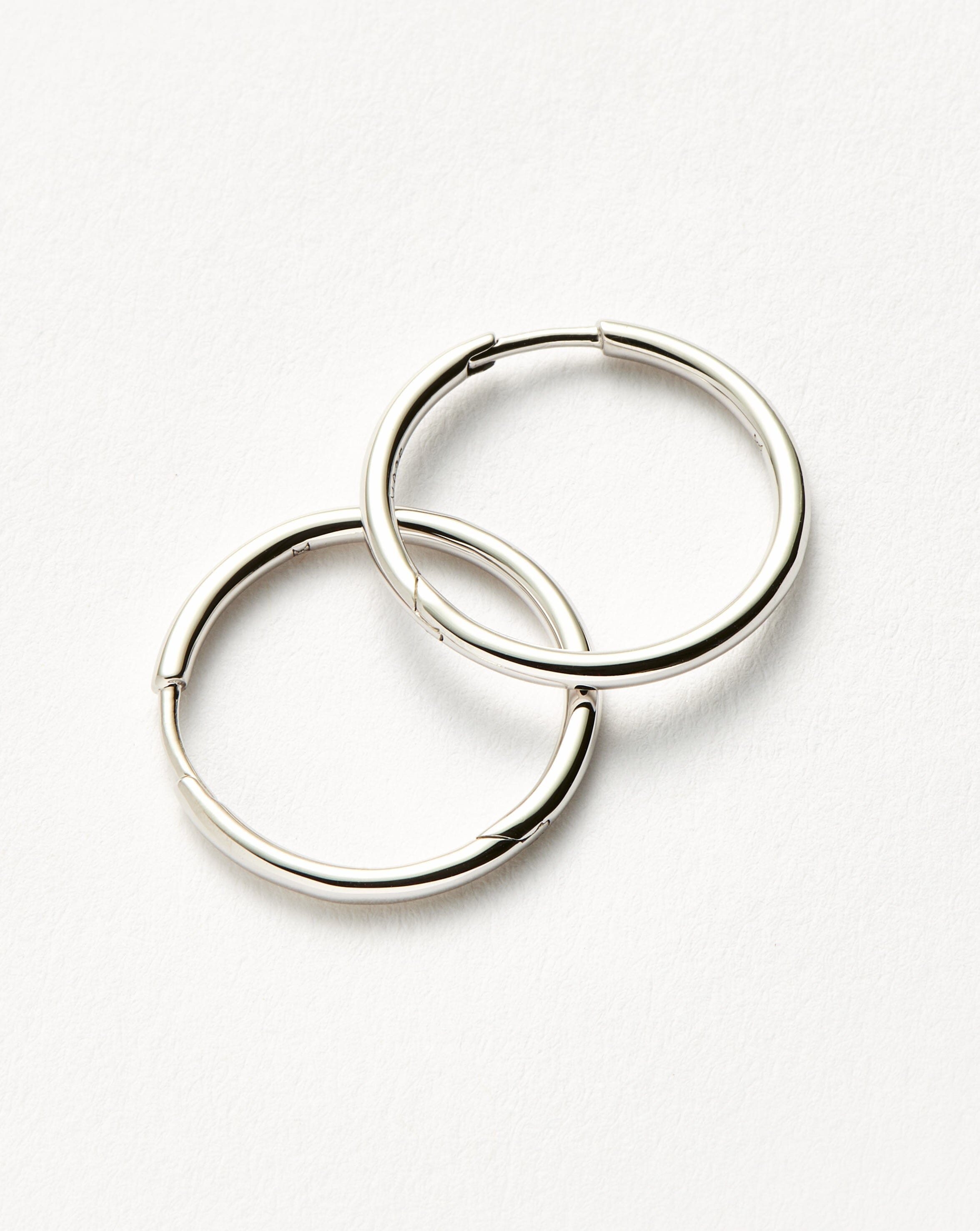 Classic Small Hoop Earrings | Rhodium Plated on Recycled Sterling Silver