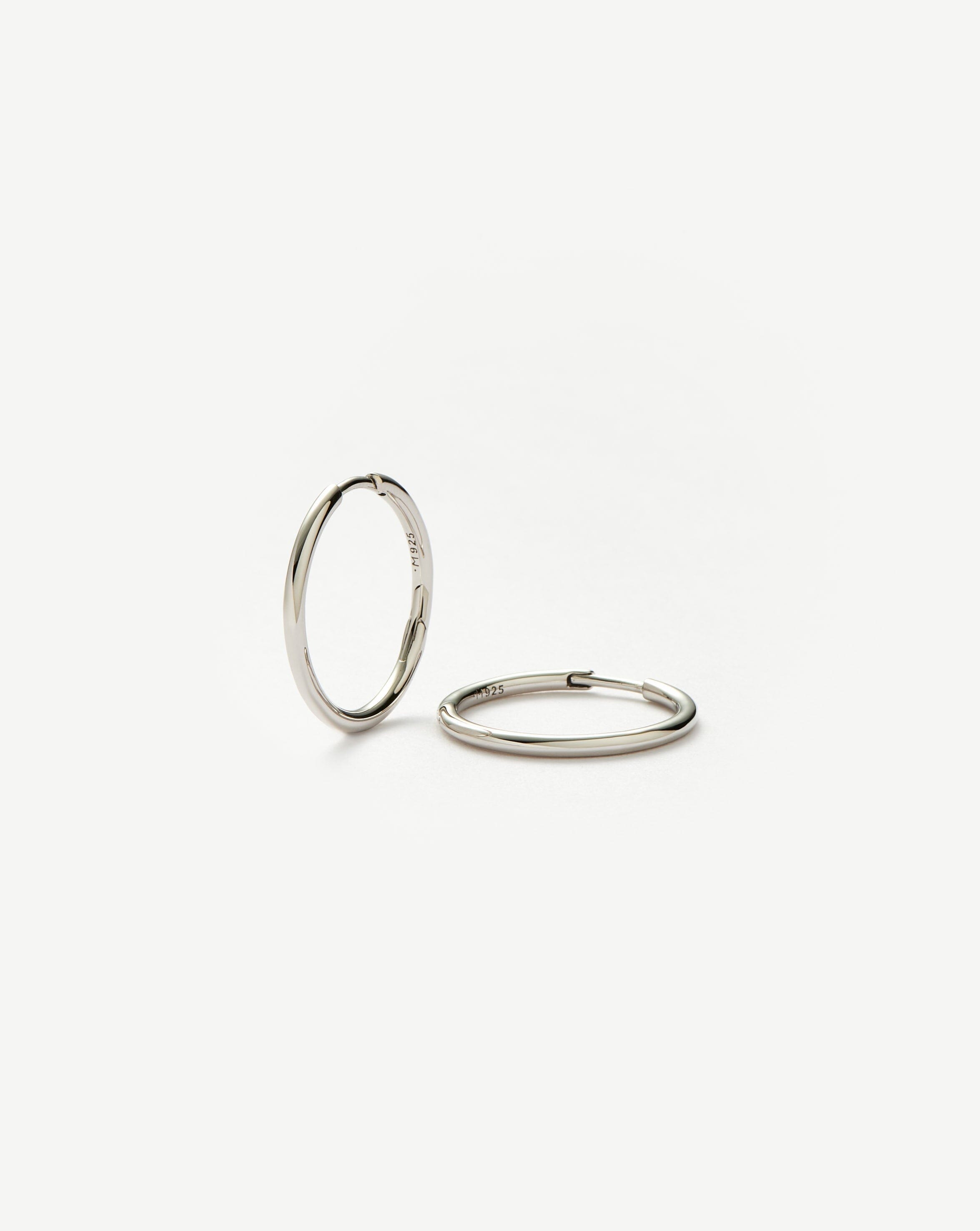 Classic Small Hoop Earrings | Rhodium Plated on Recycled Sterling Silver