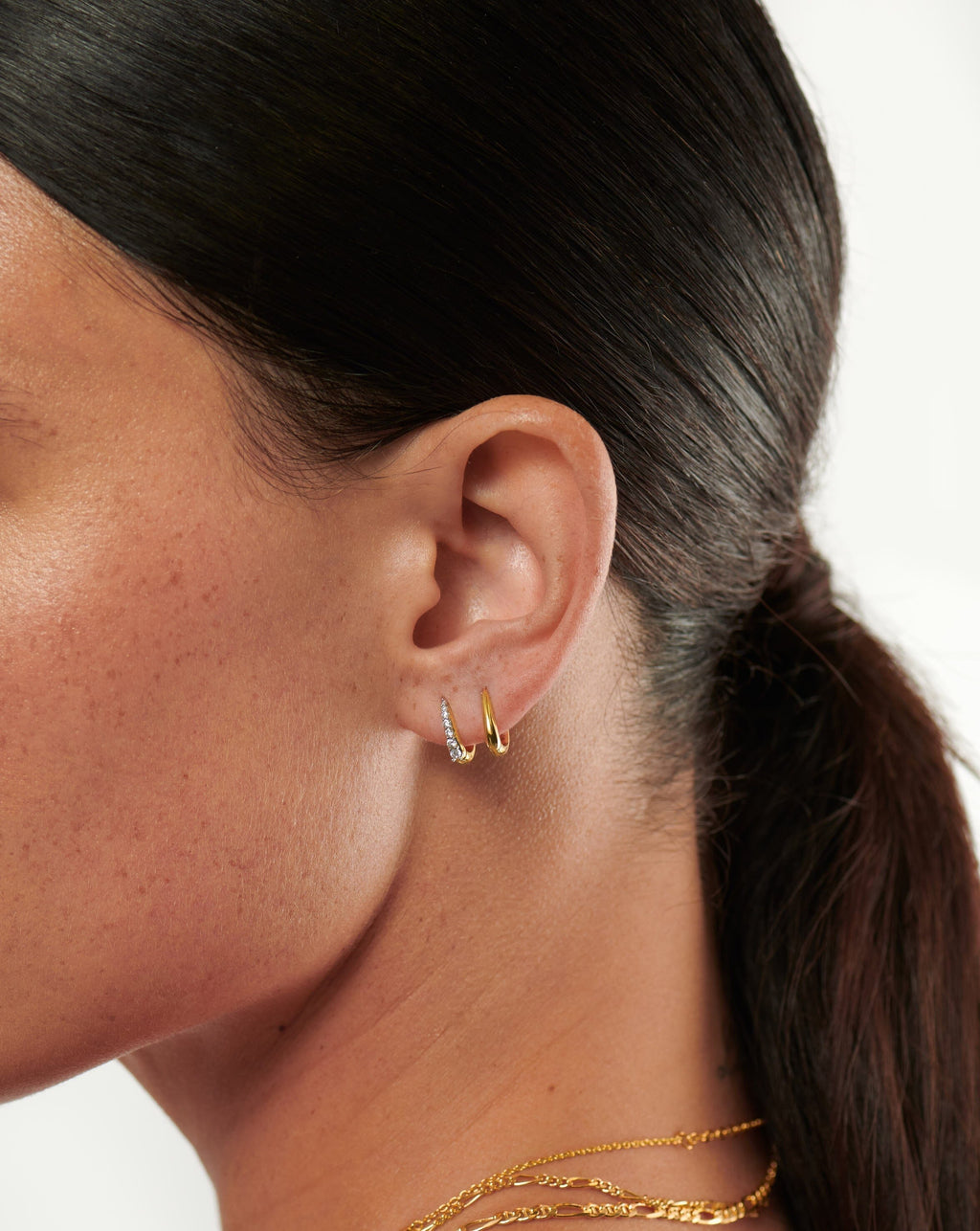 Claw Pave Huggies | 18k Gold Vermeil/Pavé