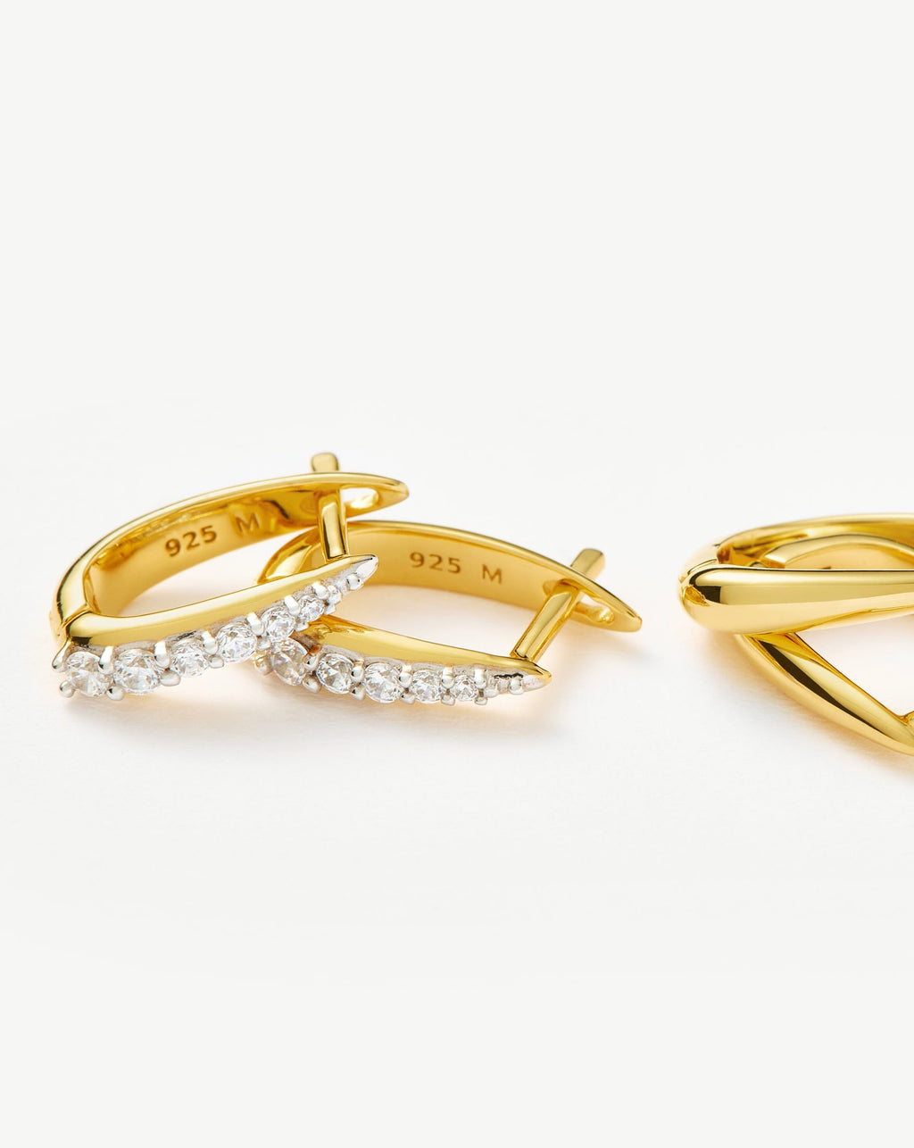 Claw Pave Huggies Earring Set | 18k Gold Vermeil/Pavé