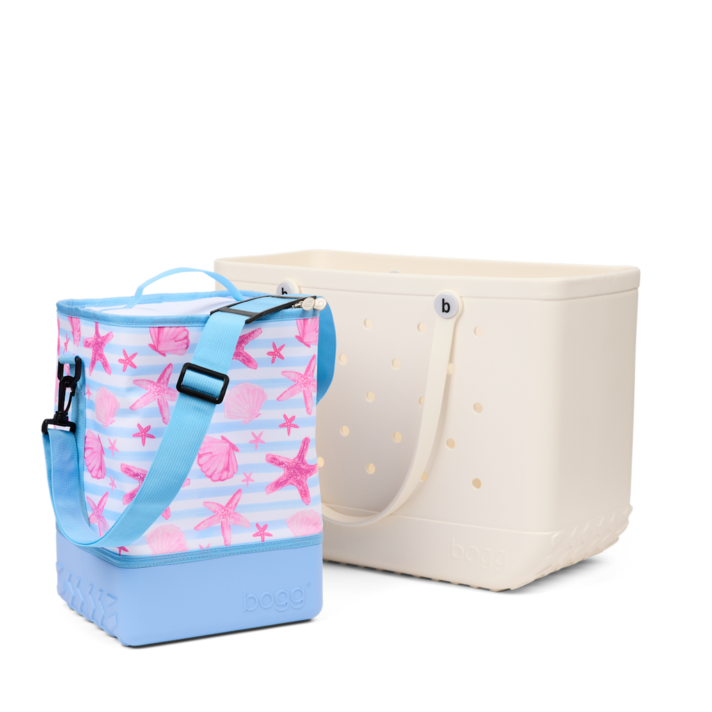 Bogg Brrr and a Half Cooler Insert - Blue Stripes & Pink Shells