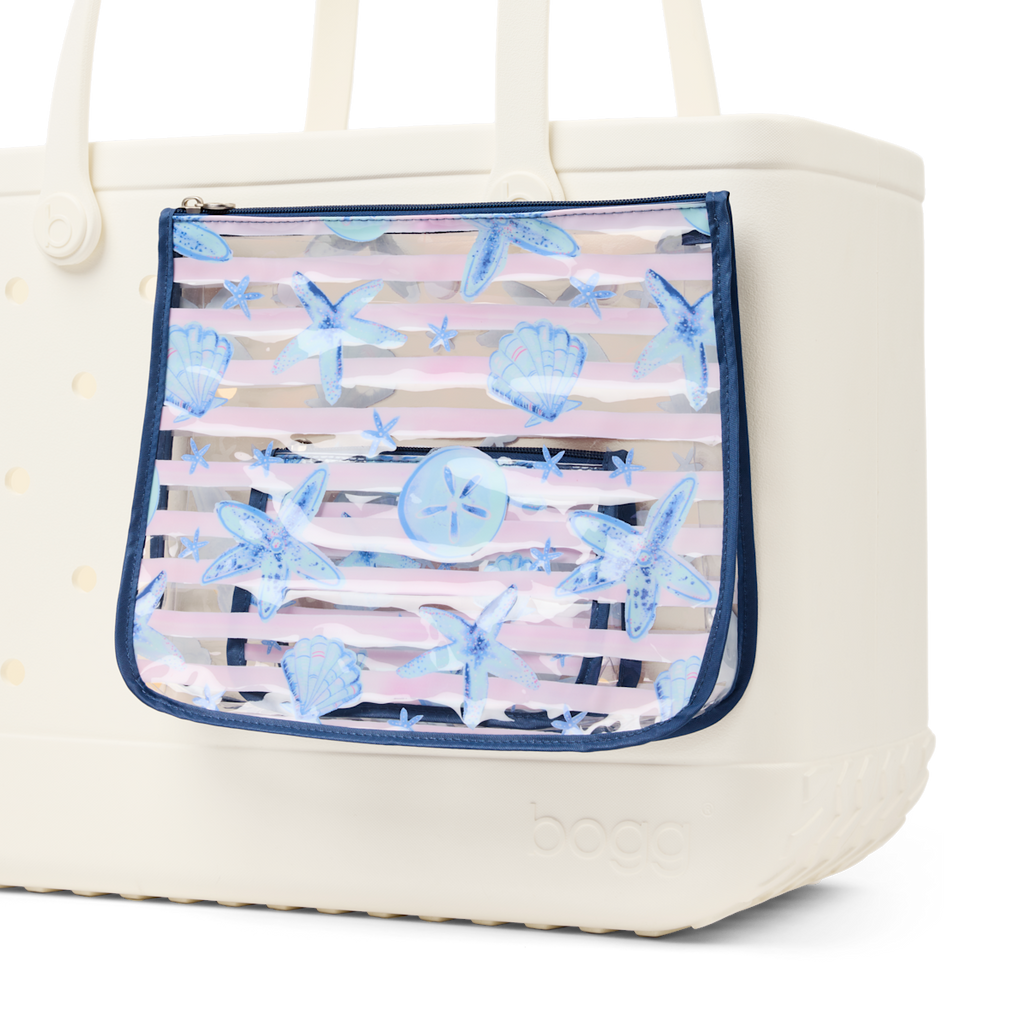 Decorative Insert - Pink Stripes & Blue Shells