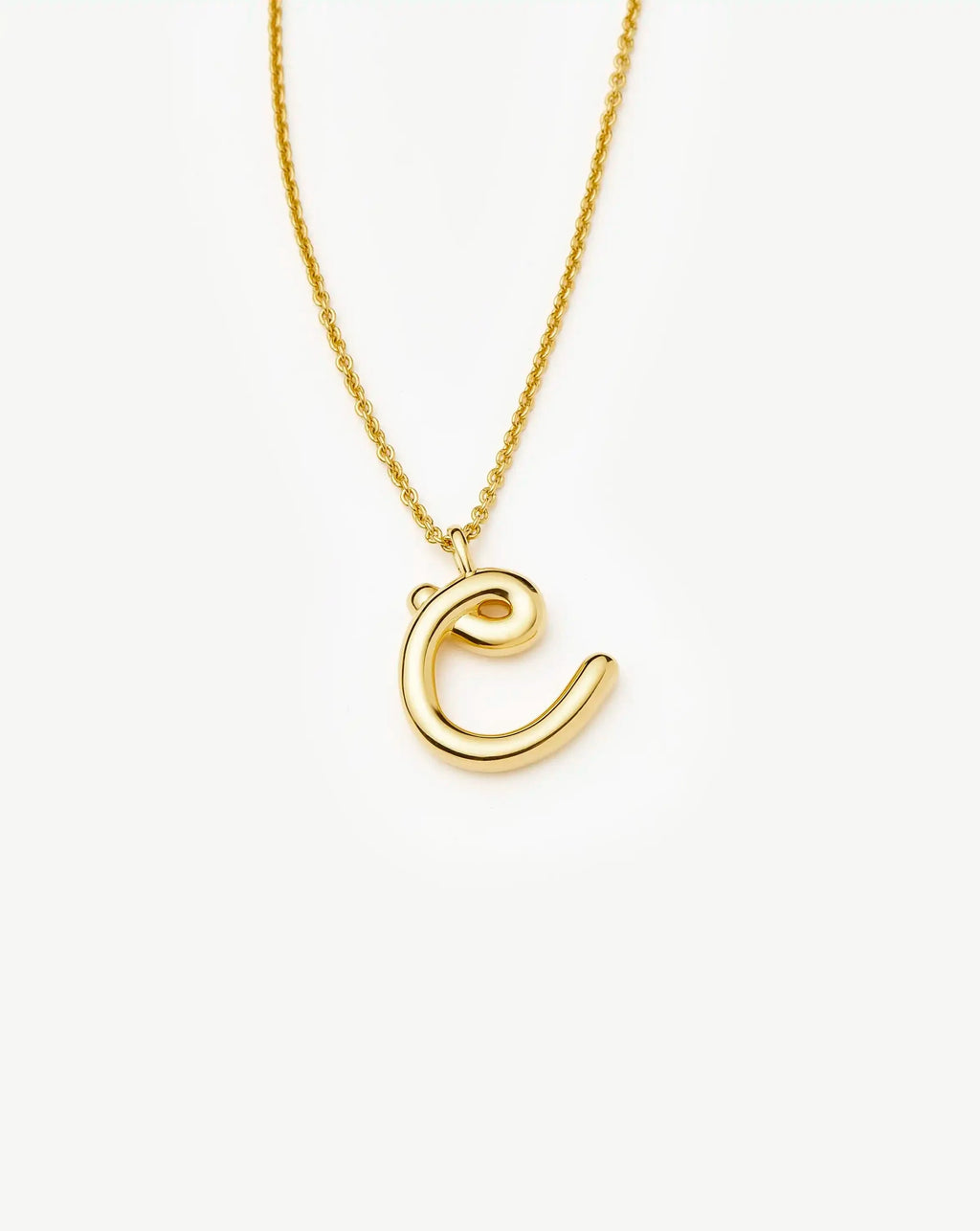 Curly Molten Initial Pendant Necklace - Initial C | 18k Gold Vermeil